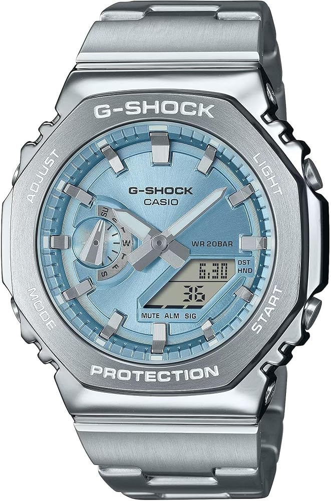 Amazon.com: Casio G-Shock Octagonal Light Blue Stainless Steel