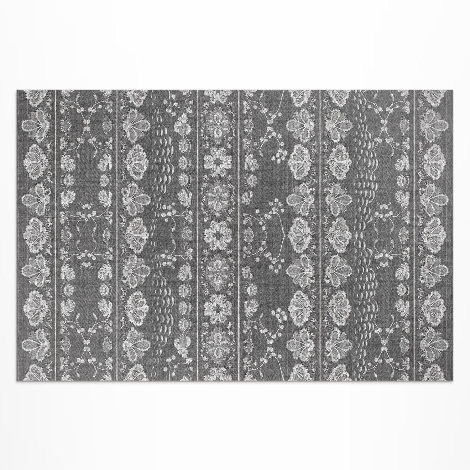 Tapis en vinyle 60x90 cm pour balcon et porche au motif scènes de jardin