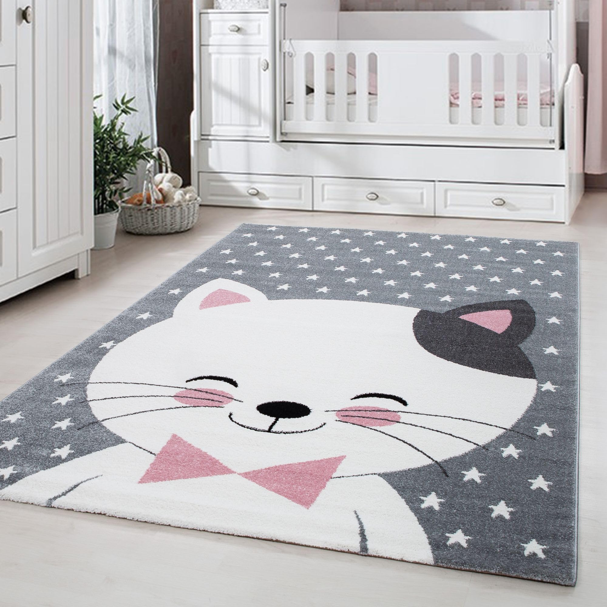 Carpetsale24 Kinderteppich Modern Kinderzimmer Waschbarer Babyteppich Spielteppich für Junge und Mädchen Weich und Antiallergen