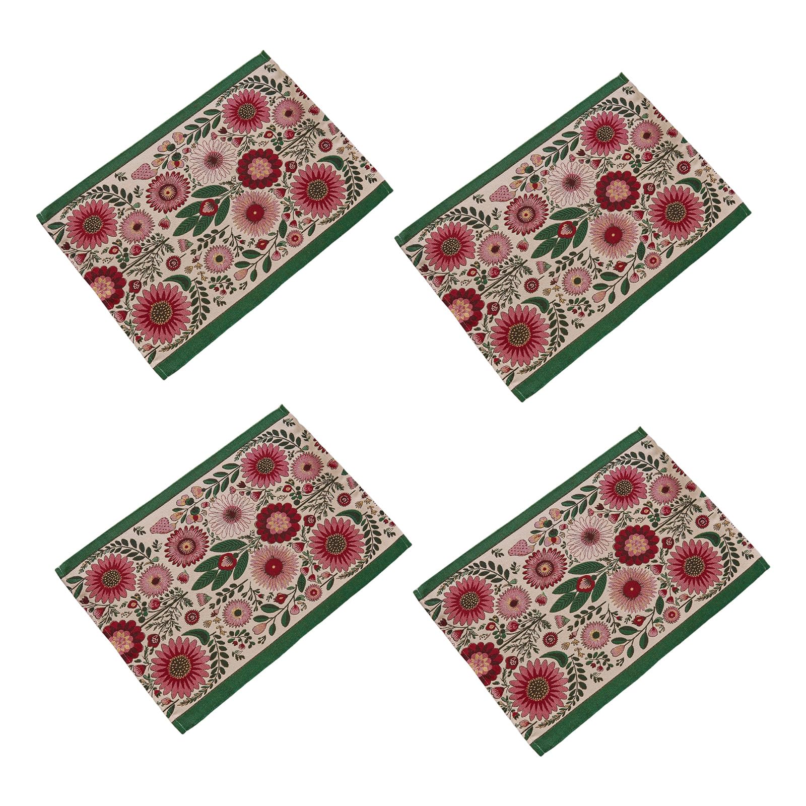 Jazuaiao Florals Placemat European Retro Styles Easy Cleaning Polyester Materials for Home Use Dining Placemat