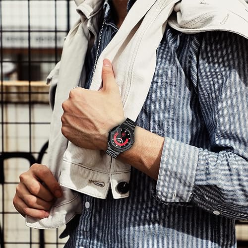 Miniatura 6 de SUPLINK Caja y correas de acero inoxidable compatibles con Samsung Galaxy Watch 4 Band5 correas de 1.732 in, correa ajustable de metal para Samsung