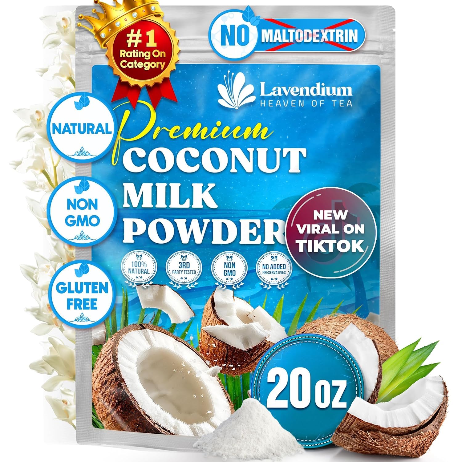 20oz Unsweetened Coconut Milk Powder