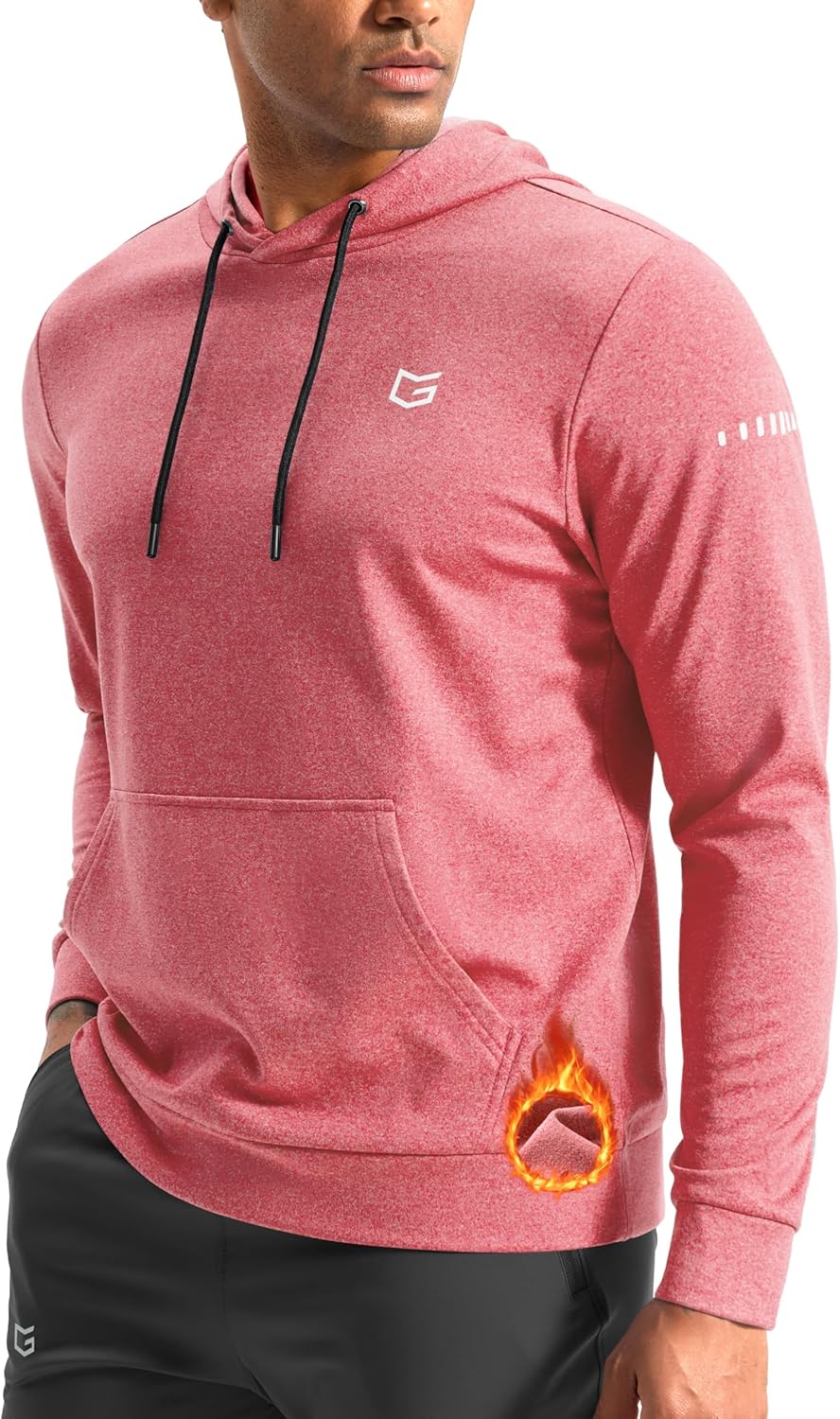 G Gradual Men's Fleece Hoodie Long Sleeve Athletic Workout Shirts Winter Warm Soft Hooded Sweatshirts for Men with Pockets