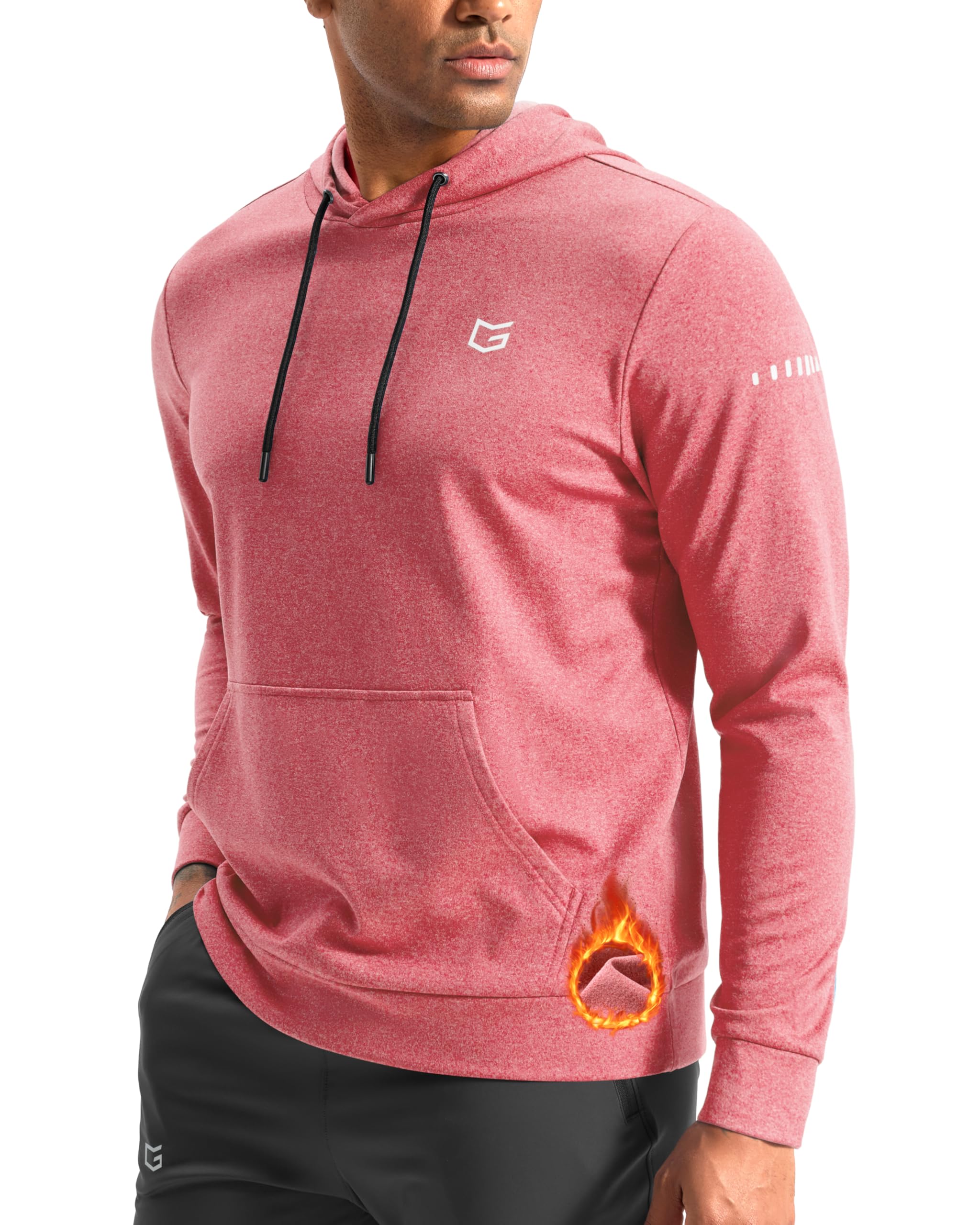Men's Fleece Hoodie Long Sleeve Athletic Workout Shirts