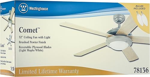 Miniatura 4 de Ventilador de techo de dos luces de 52 pulgadas Westinghouse Comet reversible de cinco hojas para interiores