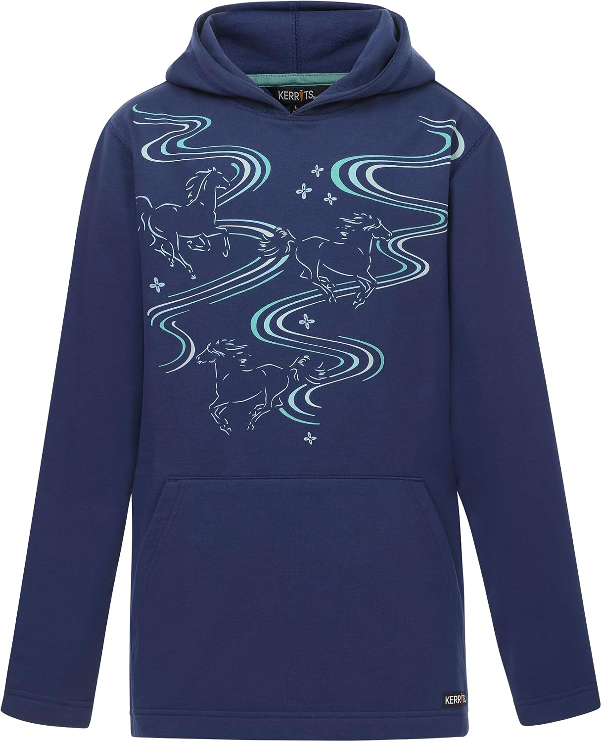 Kerrits Kids Ride The Wind Equestrian Fleece Hoodie – Fun Horse Graphic Pullover Hooded Sweatshirt for Kids