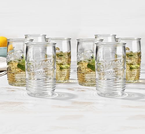 Miniatura 9 de Glaver's Moderno juego de 8 vasos para beber de 4 a 20 onzas y vasos de whisky de 4 a 13 onzas para uso diario en el hogar, agua, cerveza, jugo,