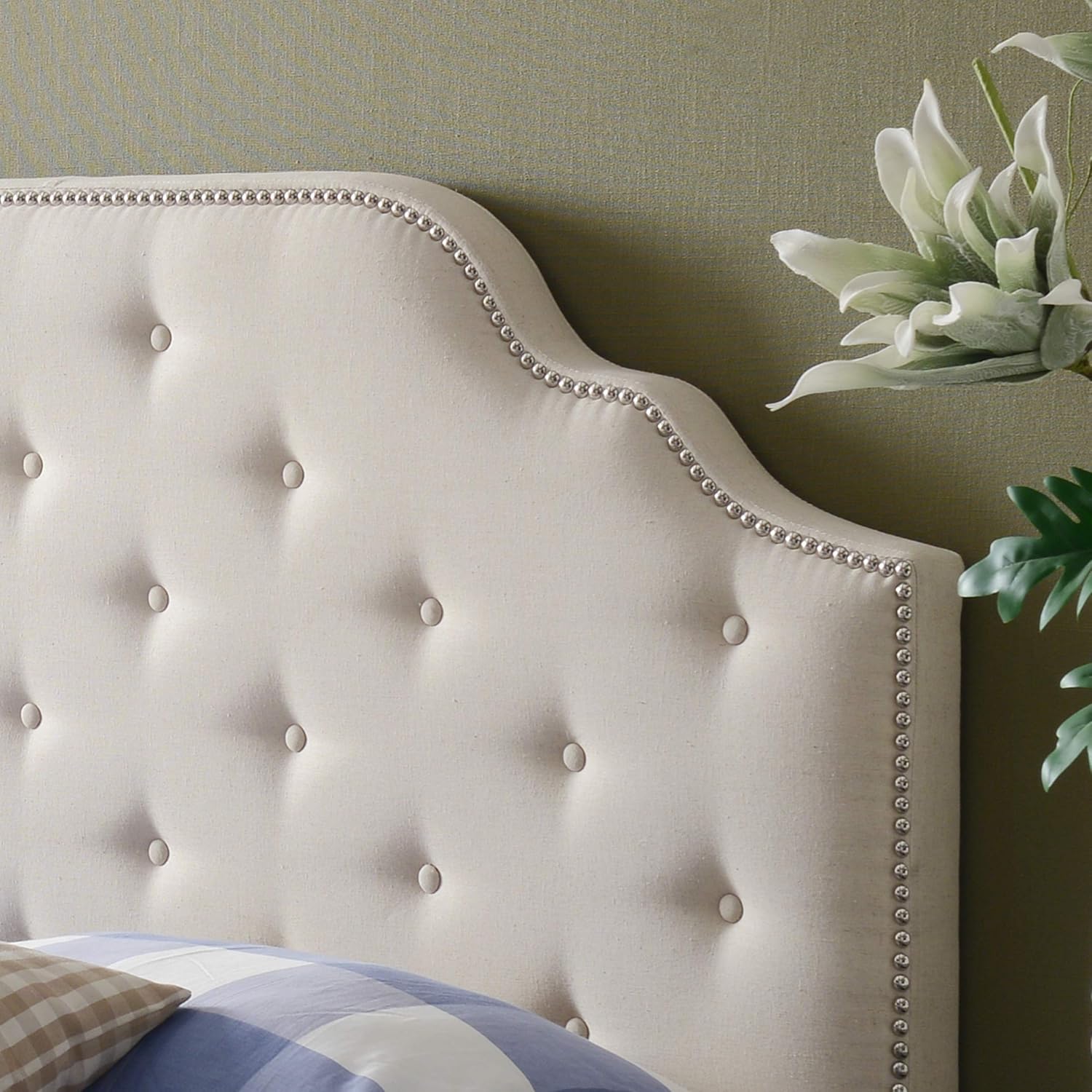 Christopher Knight Home Silas Headboard - Fully Upholstered, Queen / Full, Beige
