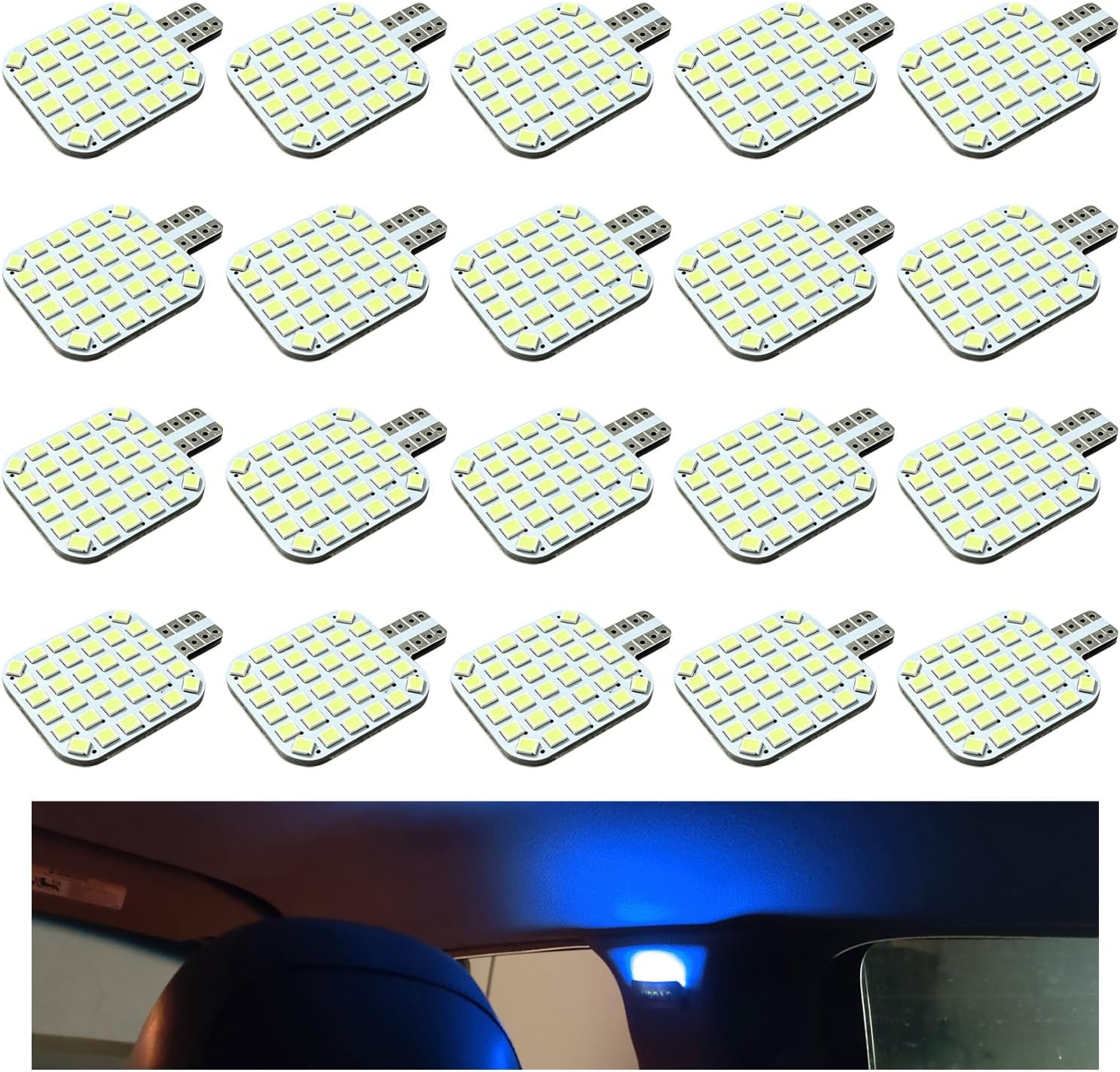 20 PCS T10 921 922 912 194 RV Interior LED Light, 12V Super Bright LED Car Interior Bulb Replacement, 36SMD Ceiling Dome Trunk Dashboard Lamp for Camper Trailer Motorhome (White)