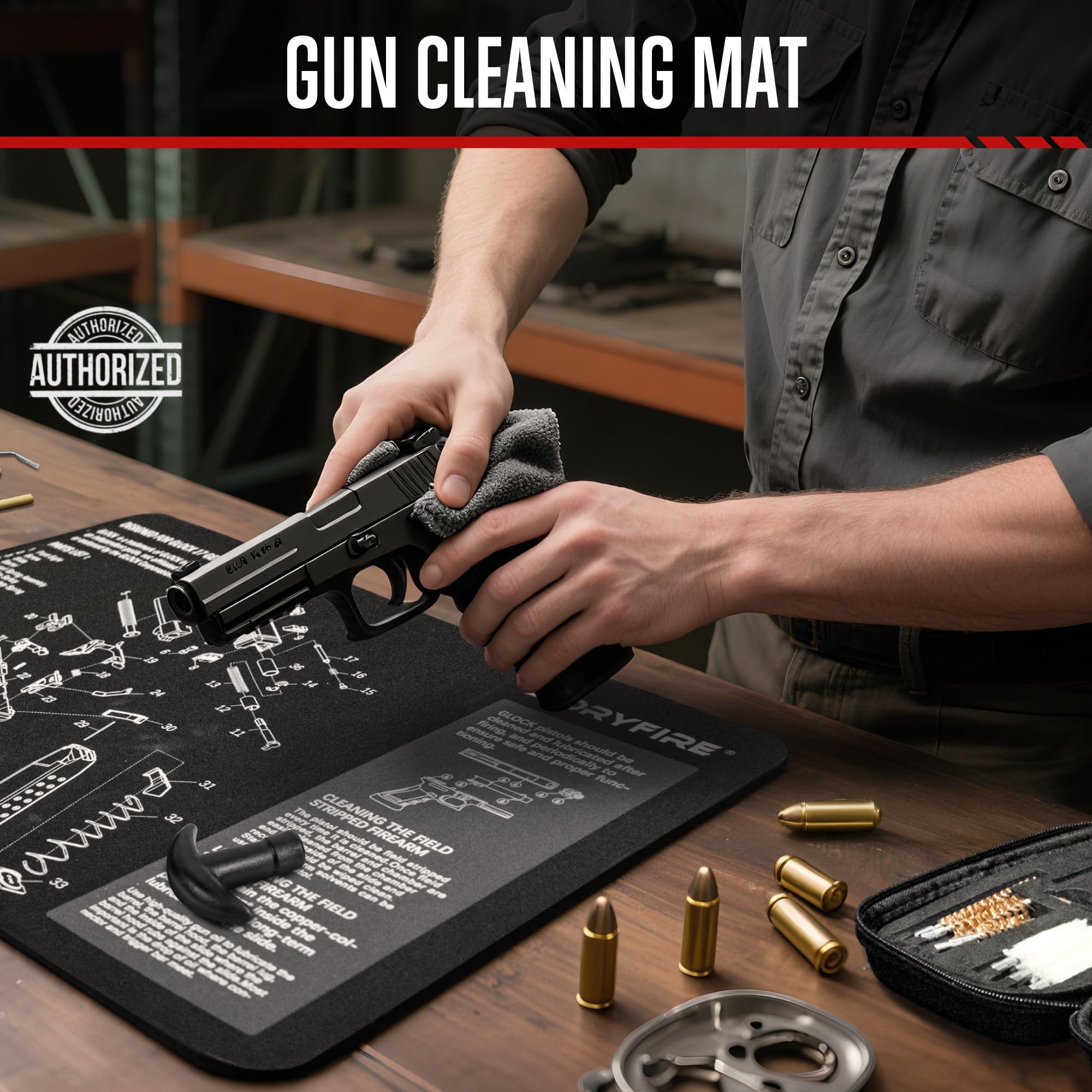 GLORYFIRE Gun Cleaning Kit Handgun Cleaning Kit Pistol Cleaning Kit .22.357/9mm.40.45 Caliber Brass Jags Tips for Hunting Shooting