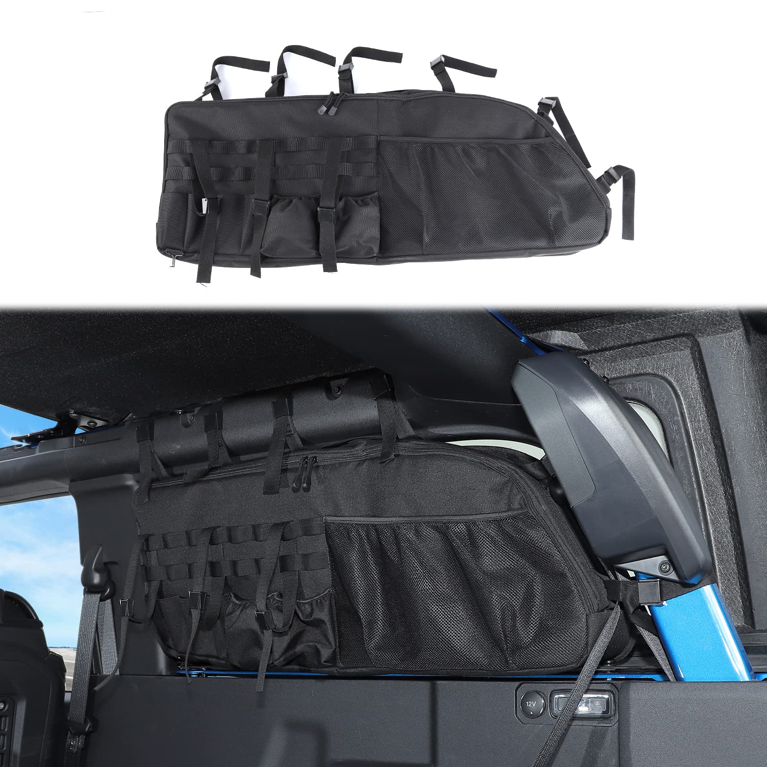 HTHEfor Ford Bronco 2Doors Rear Trunk Storage Bags Interior Trunk Storage Organizer Bags for Ford Bronco 2021 2022 2023 2Doors(1PC,Right Part)