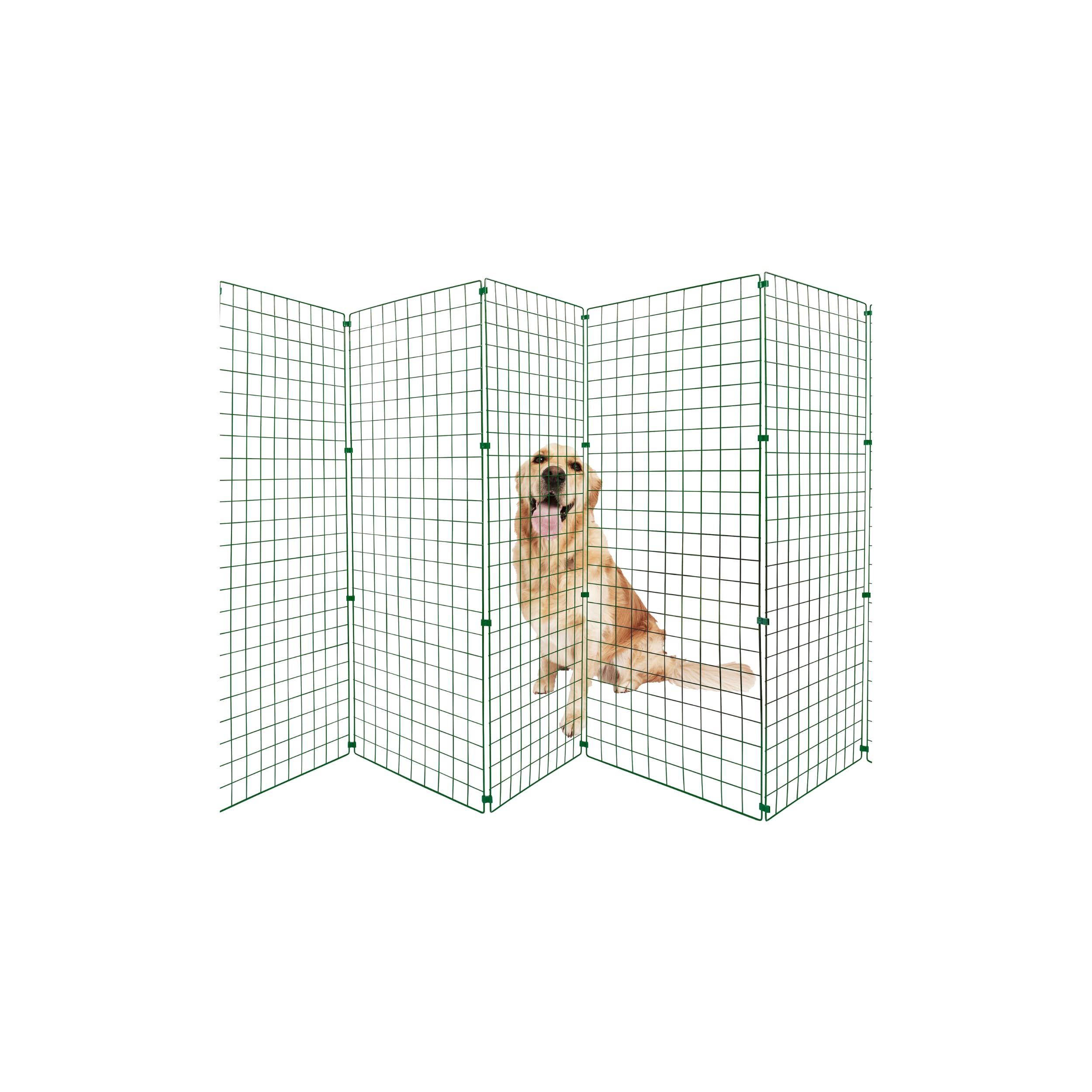 Freestanding Indoor Dog Barrier/Fence - Room/Hallway Divider, Folding Puppy Gate, Folding Portable Fence for Indoors, Puppy Gate, Adjustable Secure Fence (6 Panels, 60cm High) — view 12