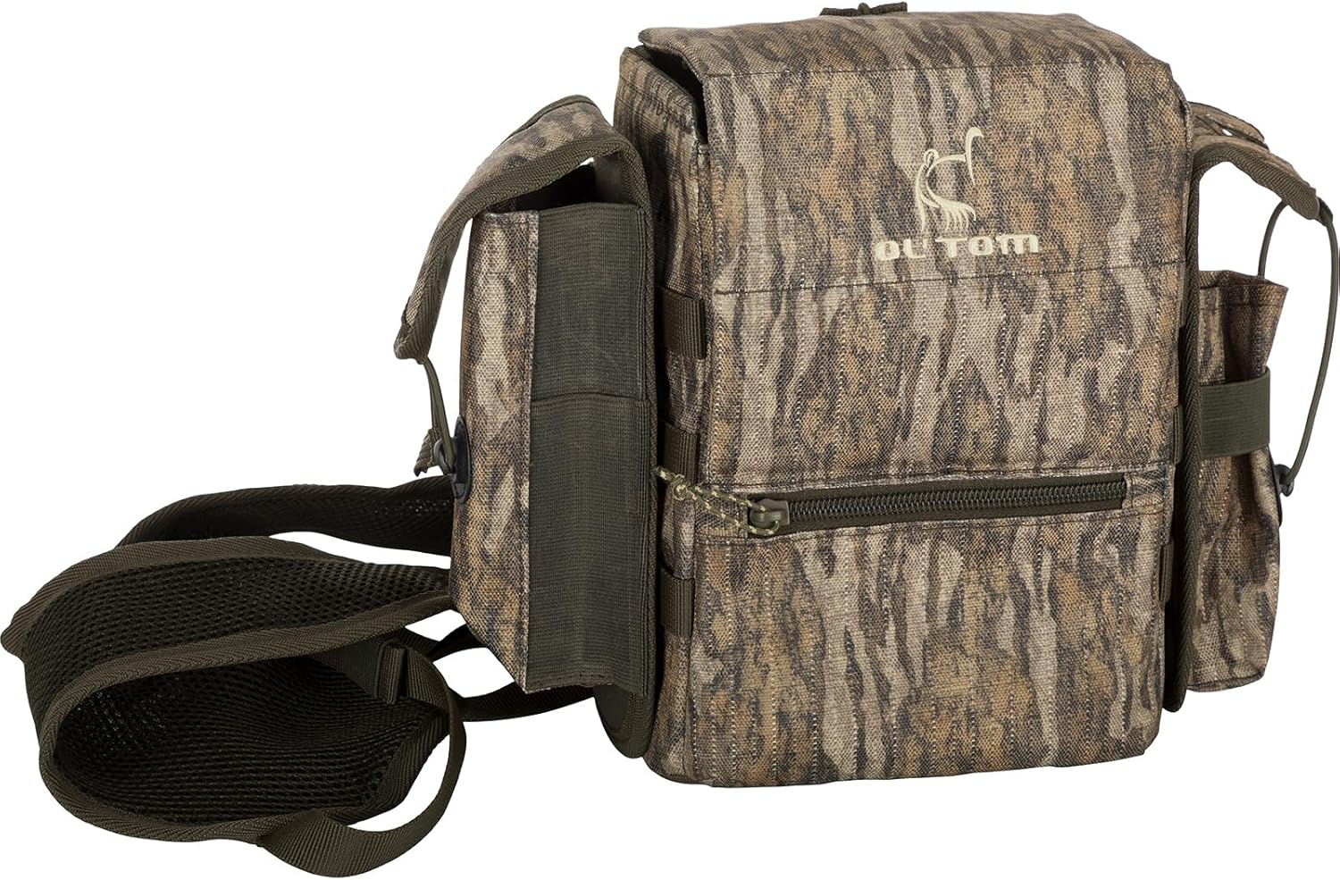 Drake Run-N-Gun Turkey Camo Lightweight Chest Pack for Hunting | 600D Polyester Rip-Stop with PVC Backing | Removable Bino Harness & Multiple Pockets