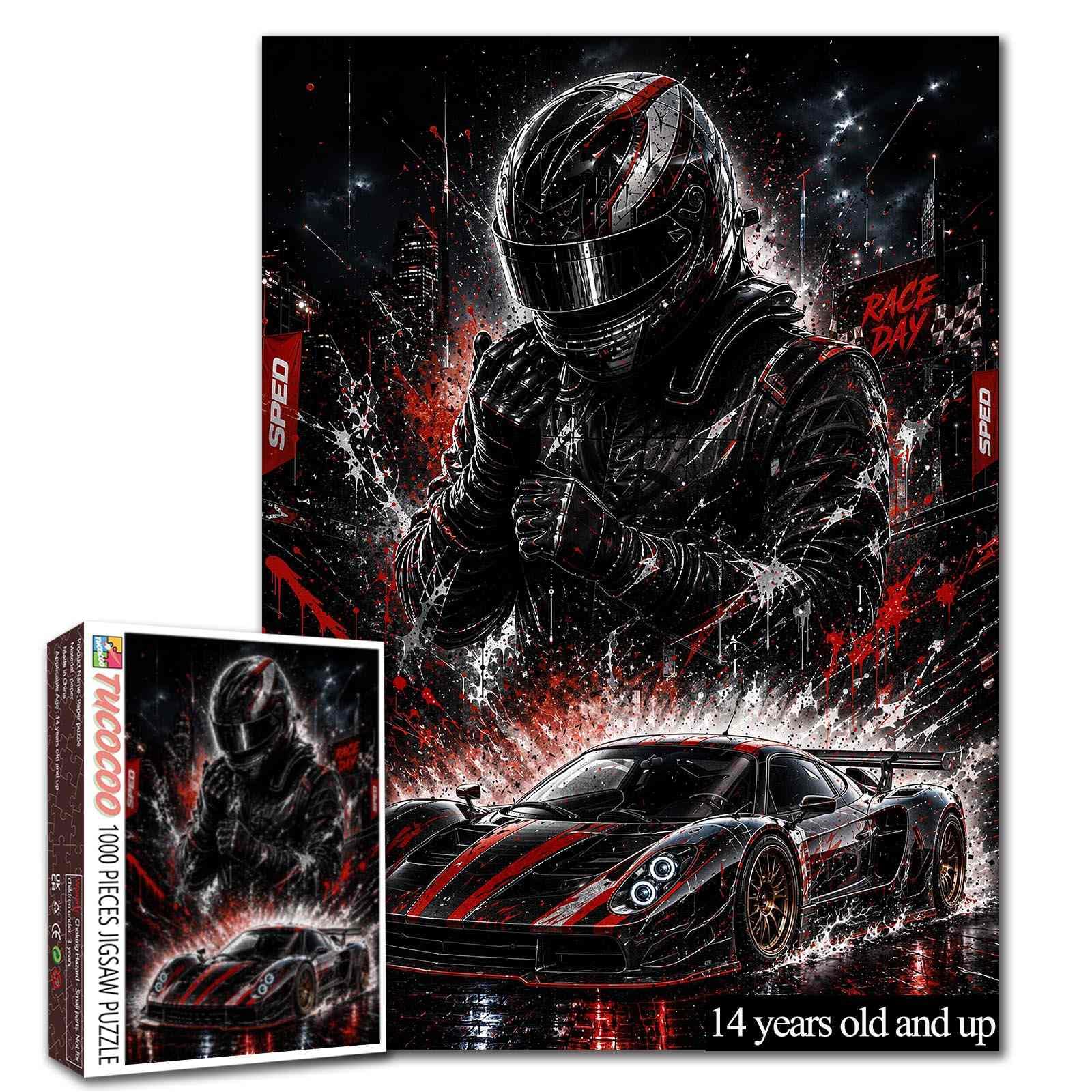 Racing Driver Puzzle Sports Car Puzzle for Adults Racing Helmet Artwork — image 1