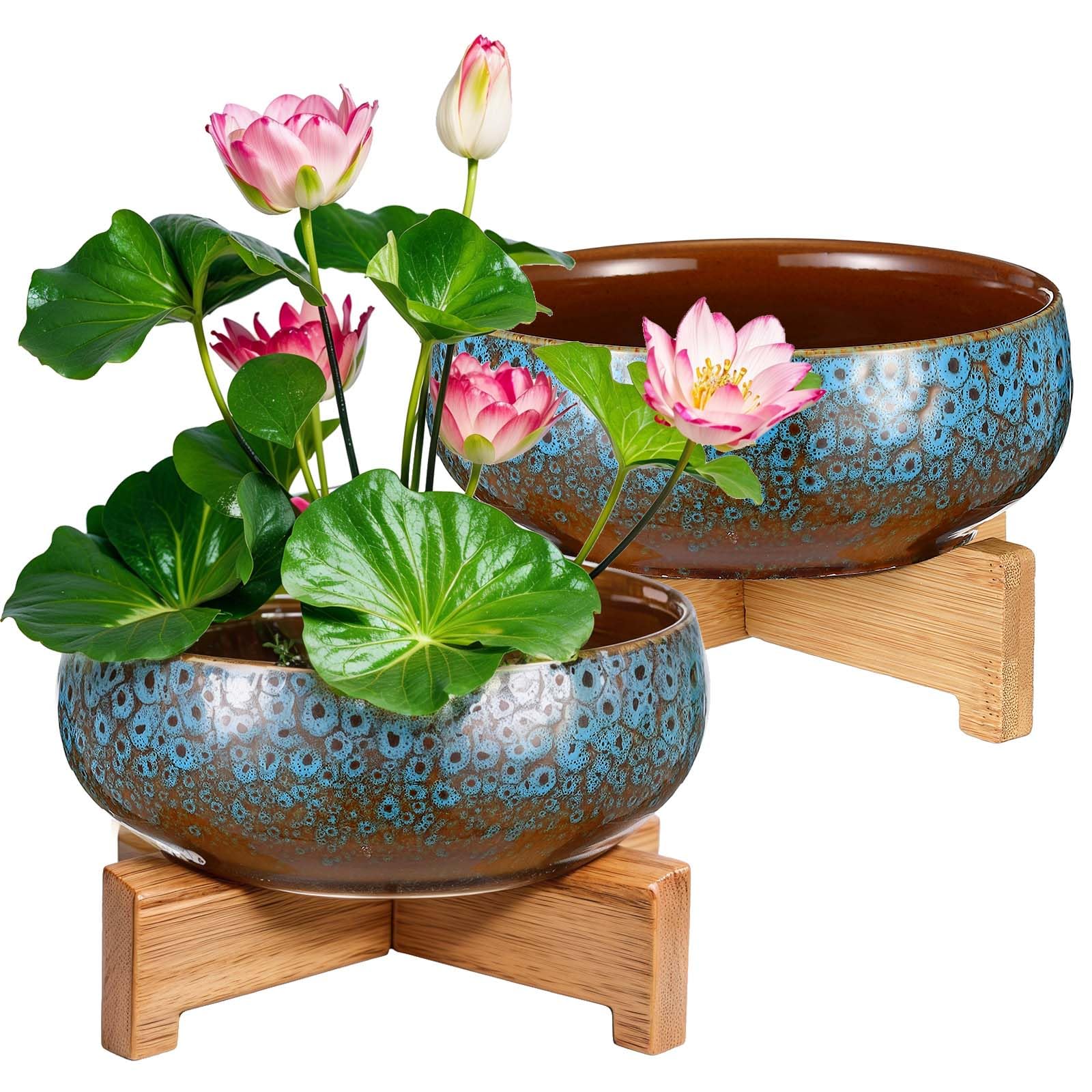 Baderke 2 Pcs Lotus Bowl Planter