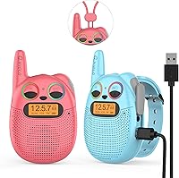 Vista 1 de Qniglo Walkie Talkies para Niños Recargables, Regalos de Navidad y Cumpleaños para Niños y Niñas de 3 a 12 Años, Walkie Talkies para Niños con Radio