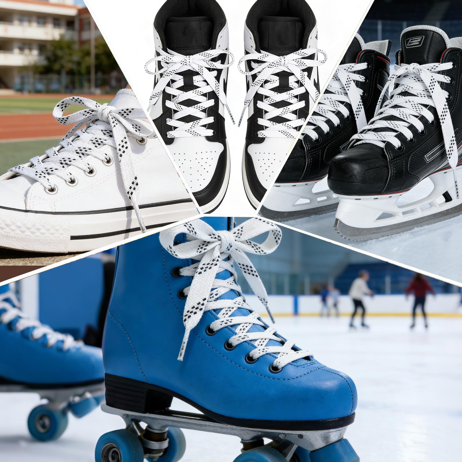 WiDream 1 Paire Lacets Cirés pour Patins de Hockey, Lacets de Hockey Cirés Étroitement Tissés, Lacets Professionnel Durable Anti-de Patinage, Lacet Patin Hockey pour Le Sport,Le Ski,Le Hockey(244cm)
