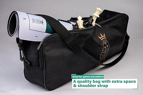 Miniatura 2 de Mynnnat - Juego de ajedrez profesional, tablero grueso enrollable y piezas con bolsa de viaje, damas y folleto único para entrenamiento de ajedrez,