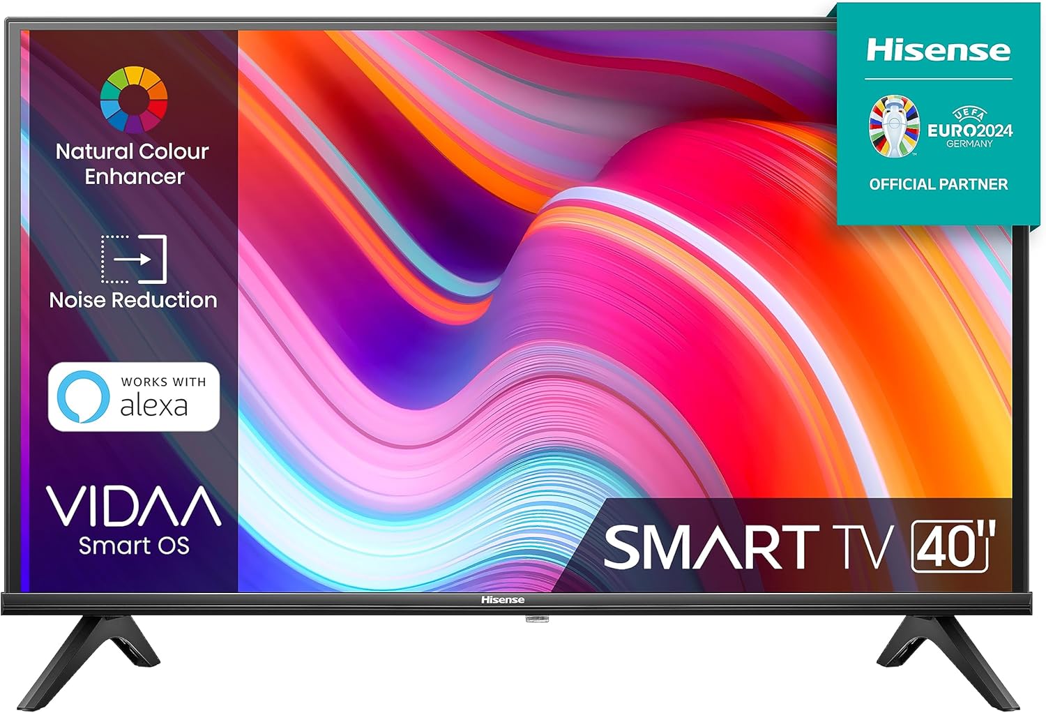 Hisense 40 HD 2024 40E43KT, Smart TV VIDAA U6, Game Mode, Controlli vocali Alexa, Tuner DVB-T2/S2 HEVC 10, lativù Hisense 40 HD 2024 40E43KT, Smart TV VIDAA U6, Game Mode, Controlli vocali Alexa, Tuner DVB-T2/S2 HEVC 10, lativù