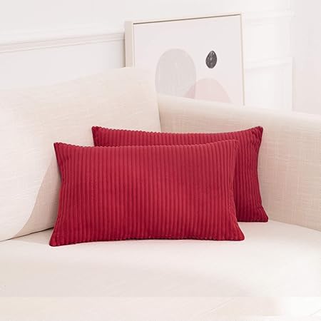 red rectangle throw pillow