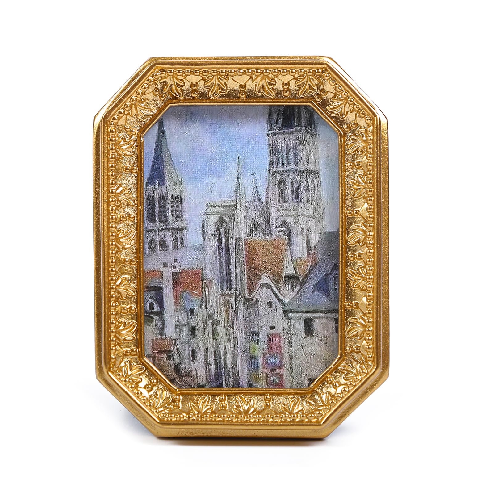 SIKOO Vintage Small Picture Frames 2.5 x 3.5 Antique Gold Wallet Size Picture Frames Ornate Mini Photo Frame Gold