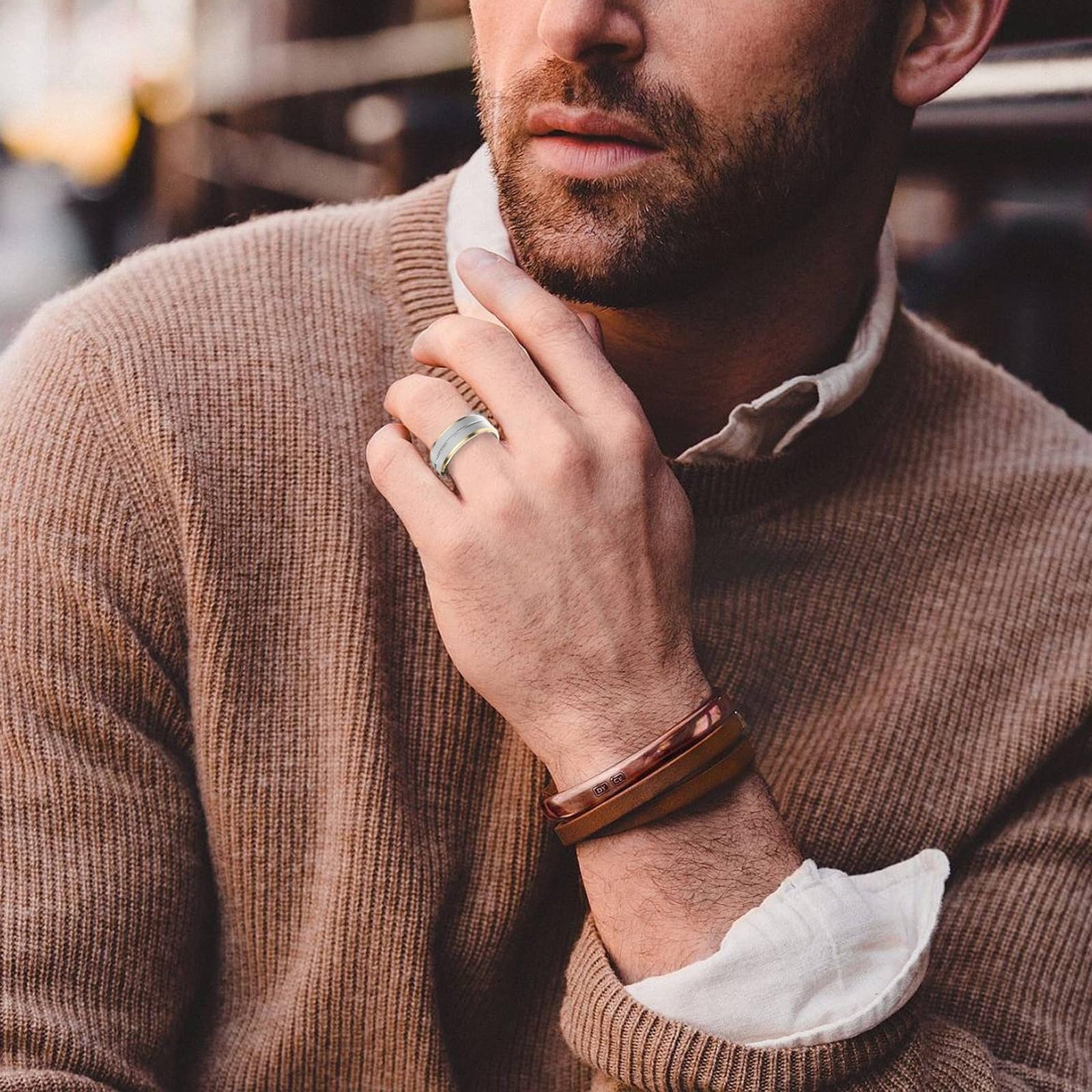 Anello fitness tracker con custodia di ricarica, impermeabile, monitora la frequenza cardiaca, l'ossigeno nel sangue e il sonno per monitorare la salute