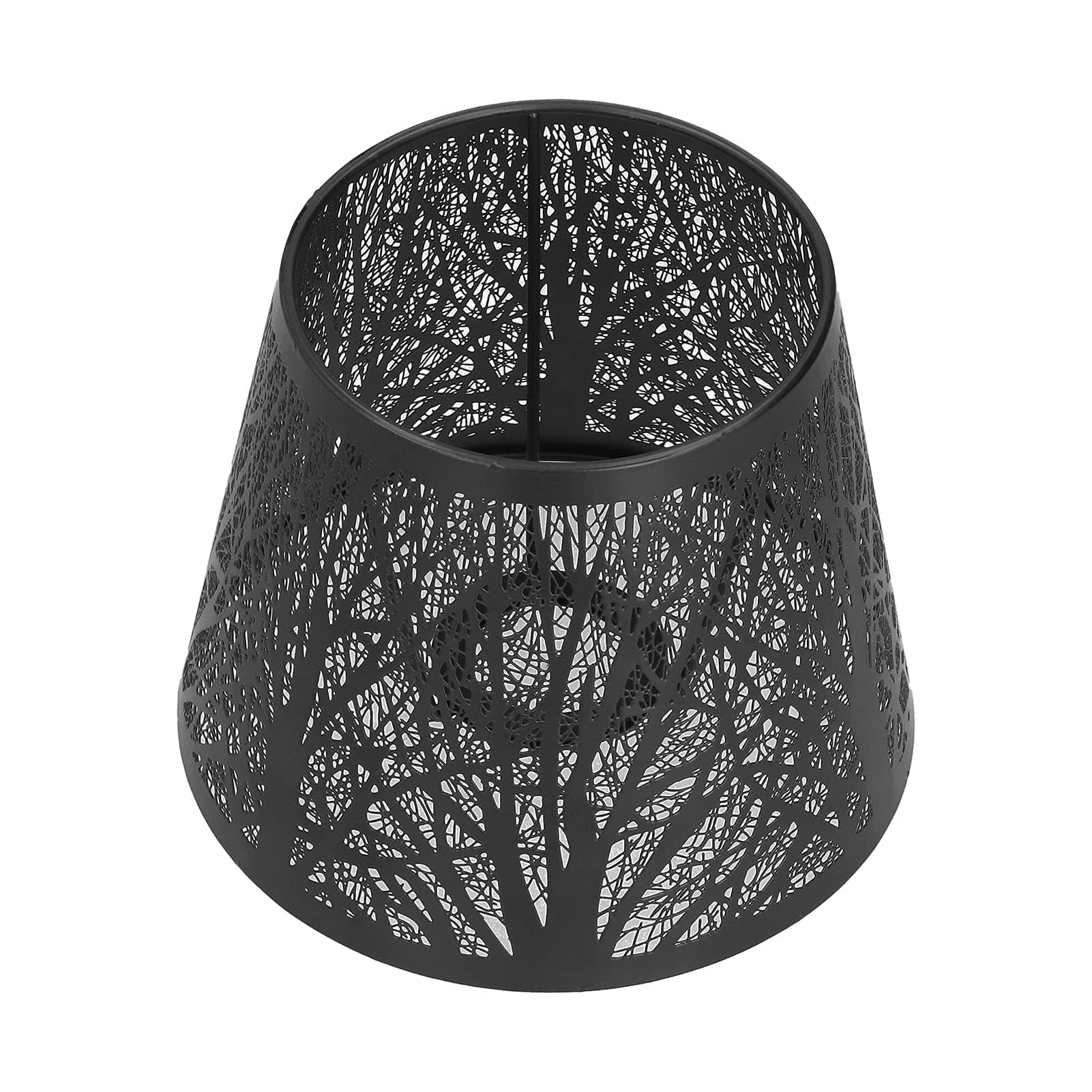 Paralumi in Metallo, Nero Paralume Lampada in Ferro E27 Piccoli Paralumi Scava Fuori Albero Paralume,Paralume in Metallo per Lampada da Terra Arredamento Camera da Letto Paralumi per Lampada da Tavolo