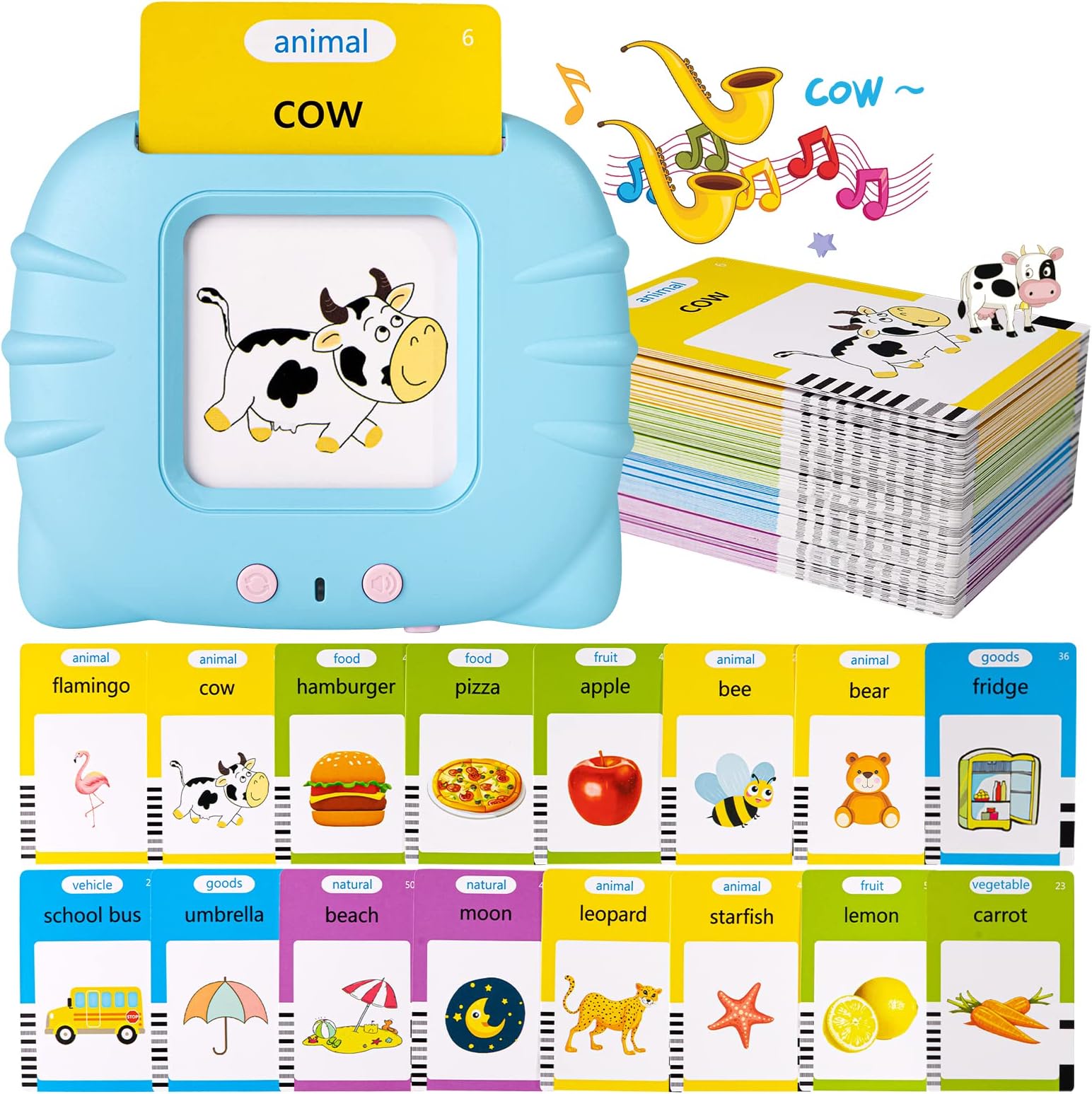 Talking Flash Cards for Toddlers 2 3 4 5 6 Years Speech Therapy Toys Autism Toys Learning Cards Audible Sound Machine with 224 Sight Words Birthday Gifts for Boy Girl