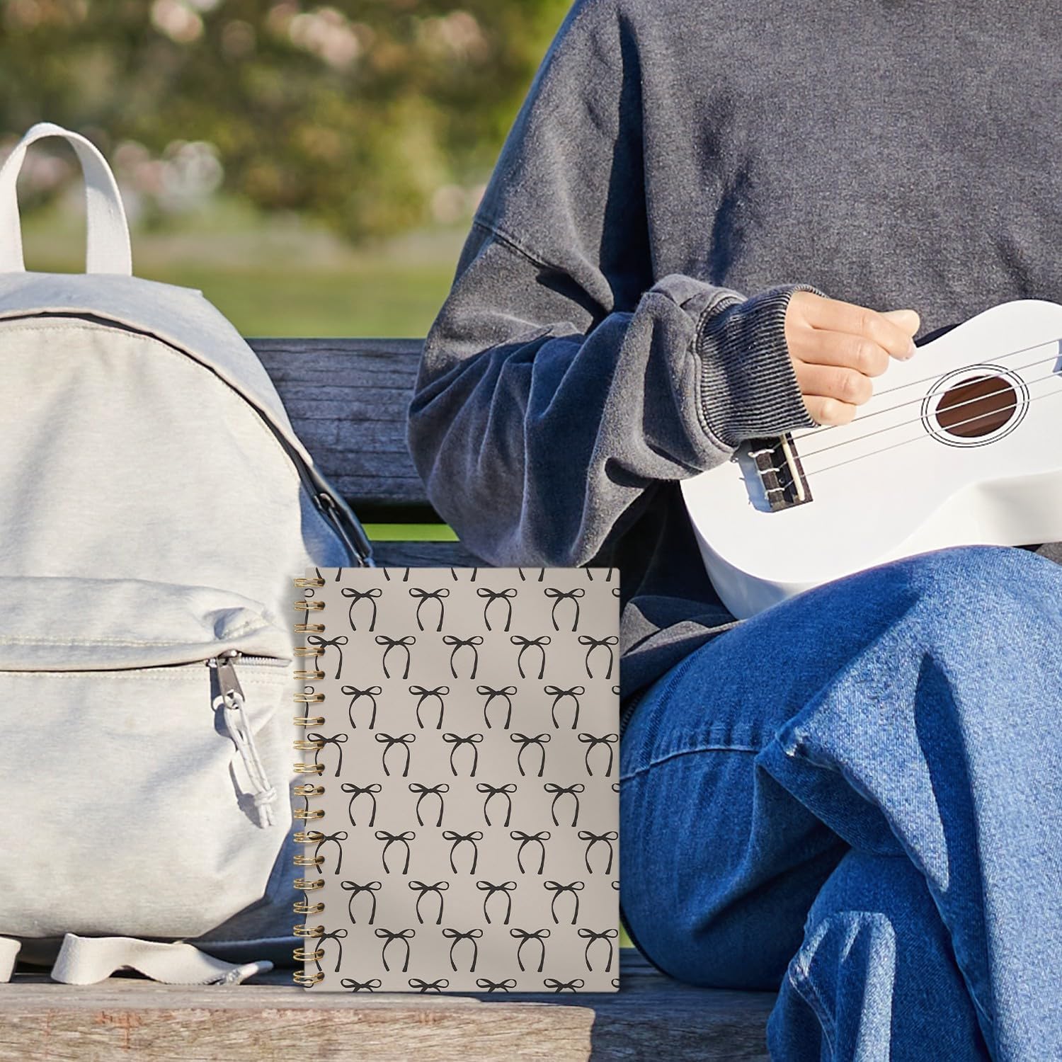 Cute Bow Spiral Notebook, Preppy Aesthetic Coquette Bow Girls School Supplies Notebook Journals For Teens, Cute Notebooks For School, Diary for Women Girls Notebook, 5.5x8.3 - Image 4