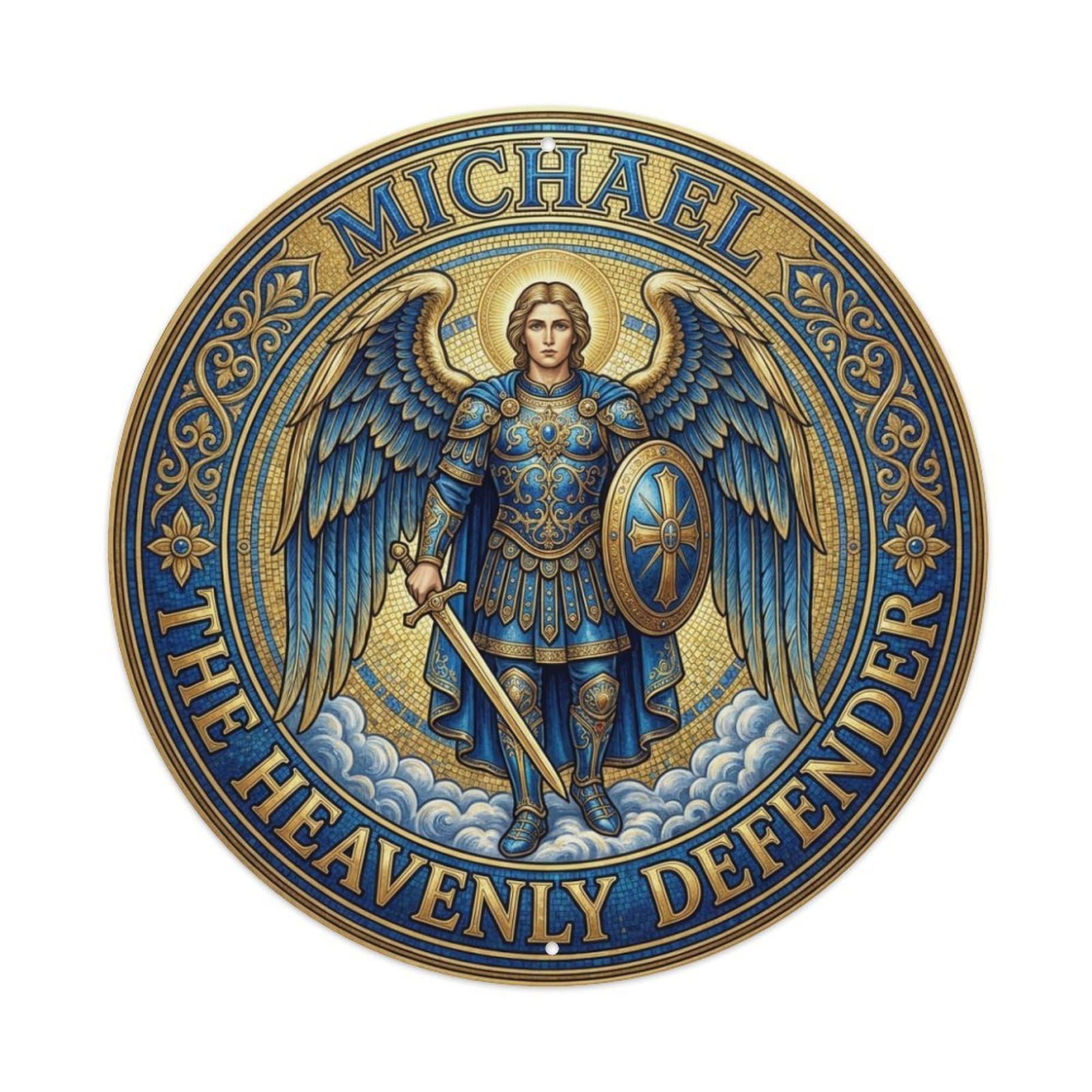 Guardian The Heavenly Defender St Michael Archangel Metal Tin Sign
