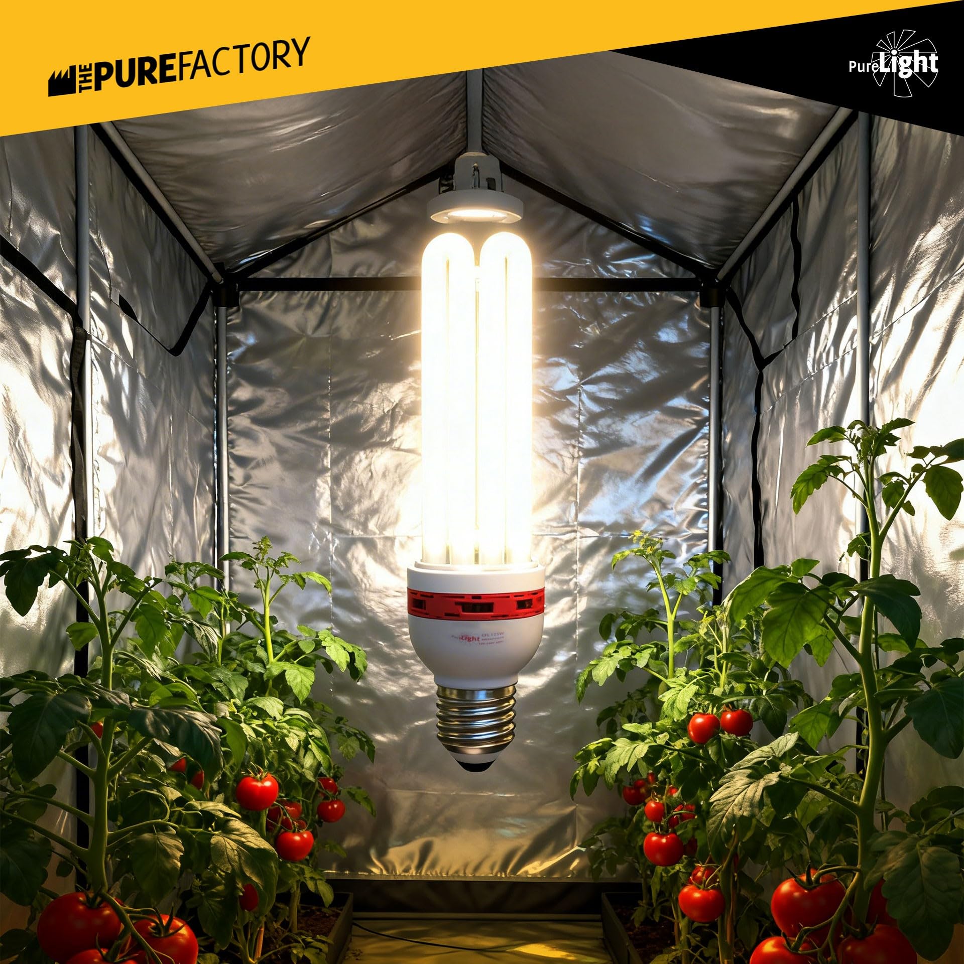 Bombilla CFL 125W Greenpower para cultivo | Temperatura de color ajustable 2700K y 6400K | Eficiencia energética | Bombillas de crecimiento de calidad