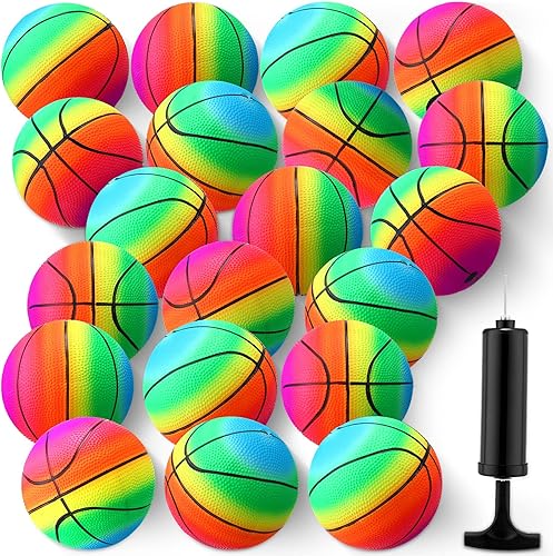 Yunsailing 20 bolas de dodgeball para niños, pelota colorida de Kickball de 5 pulgadas con bomba de mano para niños y adultos, interiores,