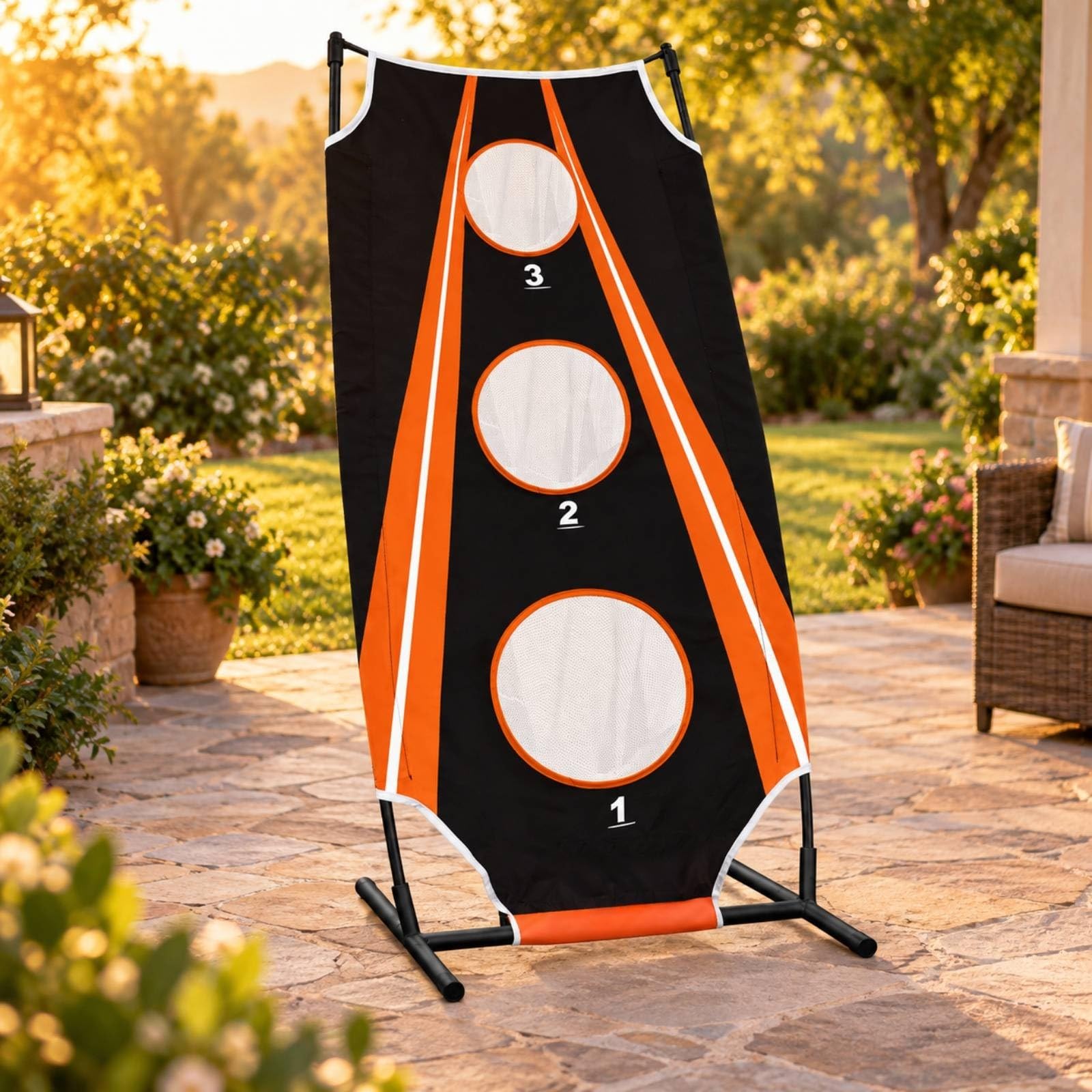 Fil Cible Golf Pied Robuste Fil Golf Panneau Cible en Tissu Portable pr