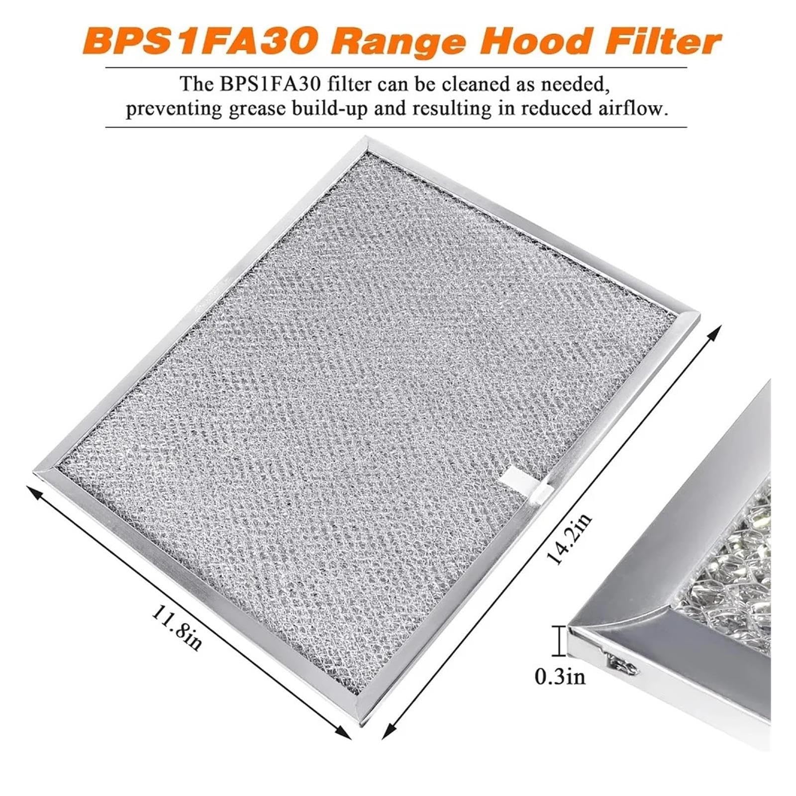 Confezione Da 2 Filtri In Alluminio For Cappa Da Cucina, Compatibili Con Broan, Compatibili Con Nutone, Filtro Antigrasso QS1 E WS1 30 99010299 AP3378953 8322 BPS1FA30