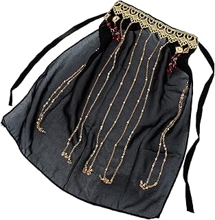 Elegant Tassel Face Veil for Women Retro Sunscreen Coverage for Art Photos Festivals and Masquerade Events Design for Enhanced Charm and Protection Black