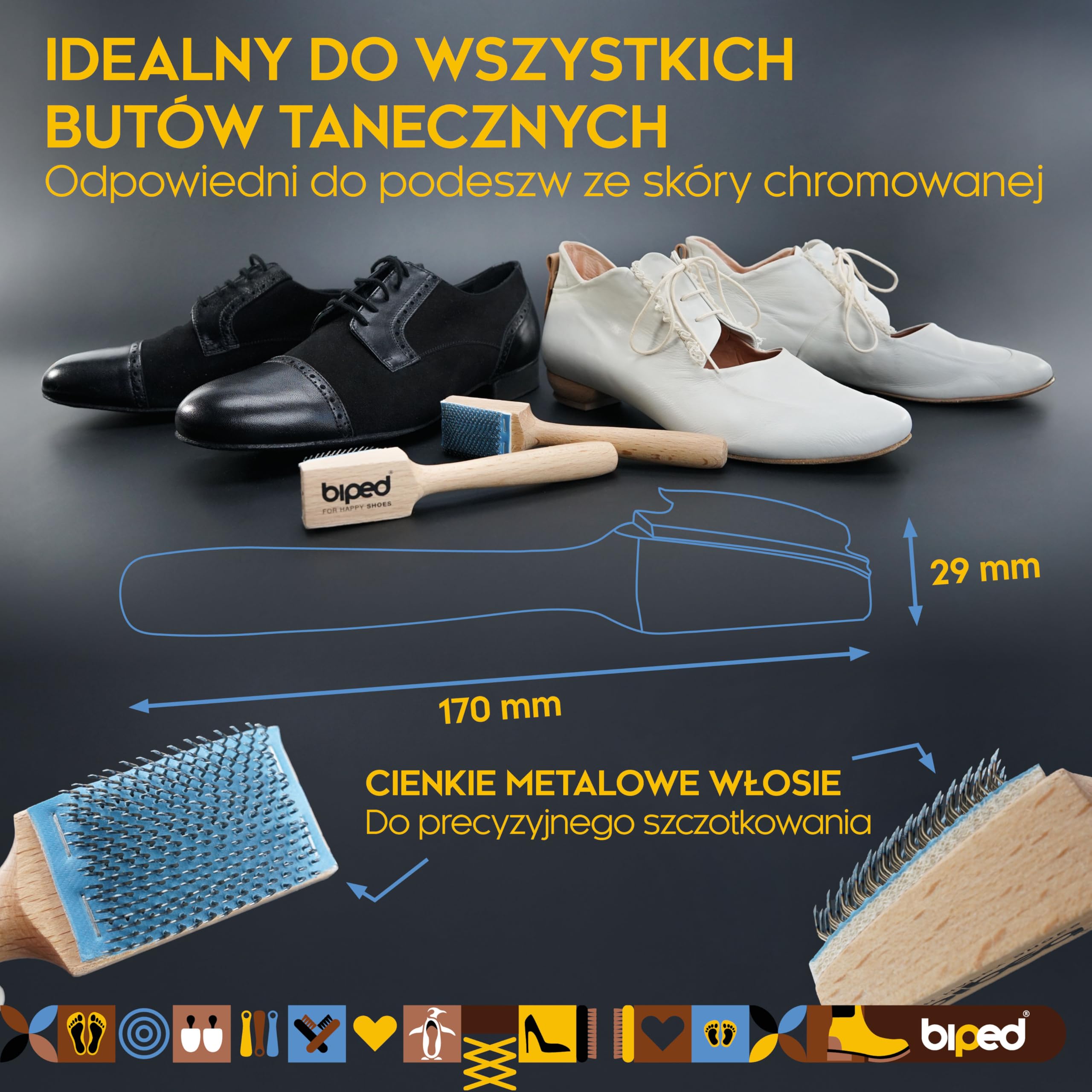 biped szczotka do szorstkowania butów do tańca - szczotka do skóry z etui z2449