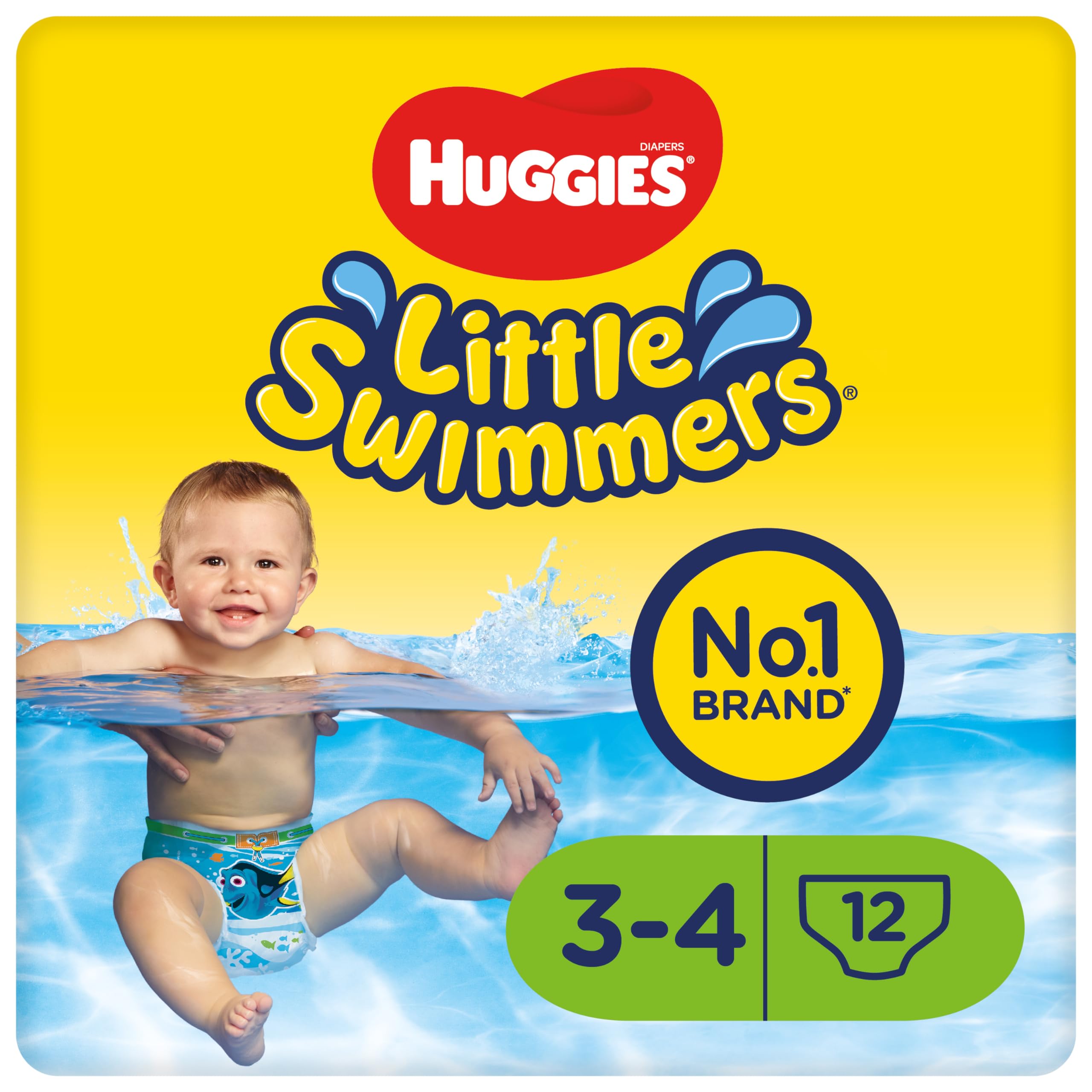 Huggies Little Swimmers - Pañales de natación (7-12 kg, 12 unidades)