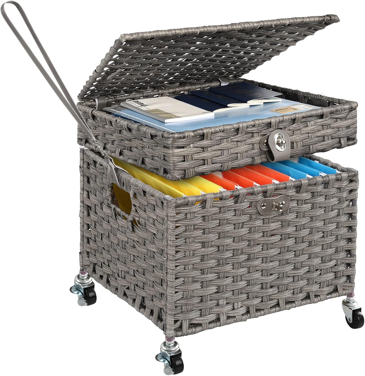 ETRONIK Rolling File Updated 2 Layer File for Home Office, Hand