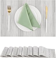 Vista 44 de Leetaltree - Manteles individuales, resistentes al calor, antideslizantes, para mesa de comedor, lavables, duraderos, tejido de PVC