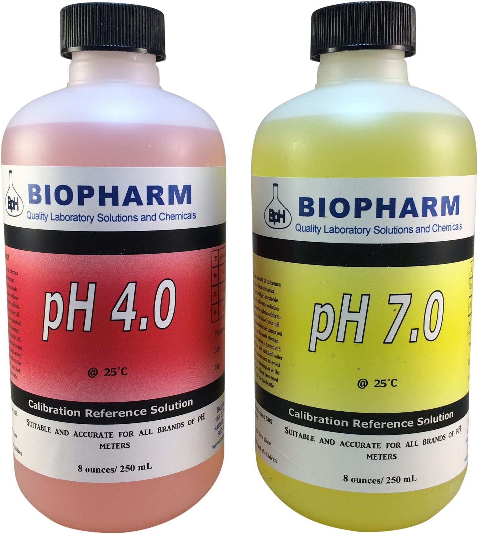 pH Buffer Calibration Kit 2-Pack โ 250 mL (8.4 fl oz) Bottle of Each: pH 4.00 and pH 7.00 | Color Coded
