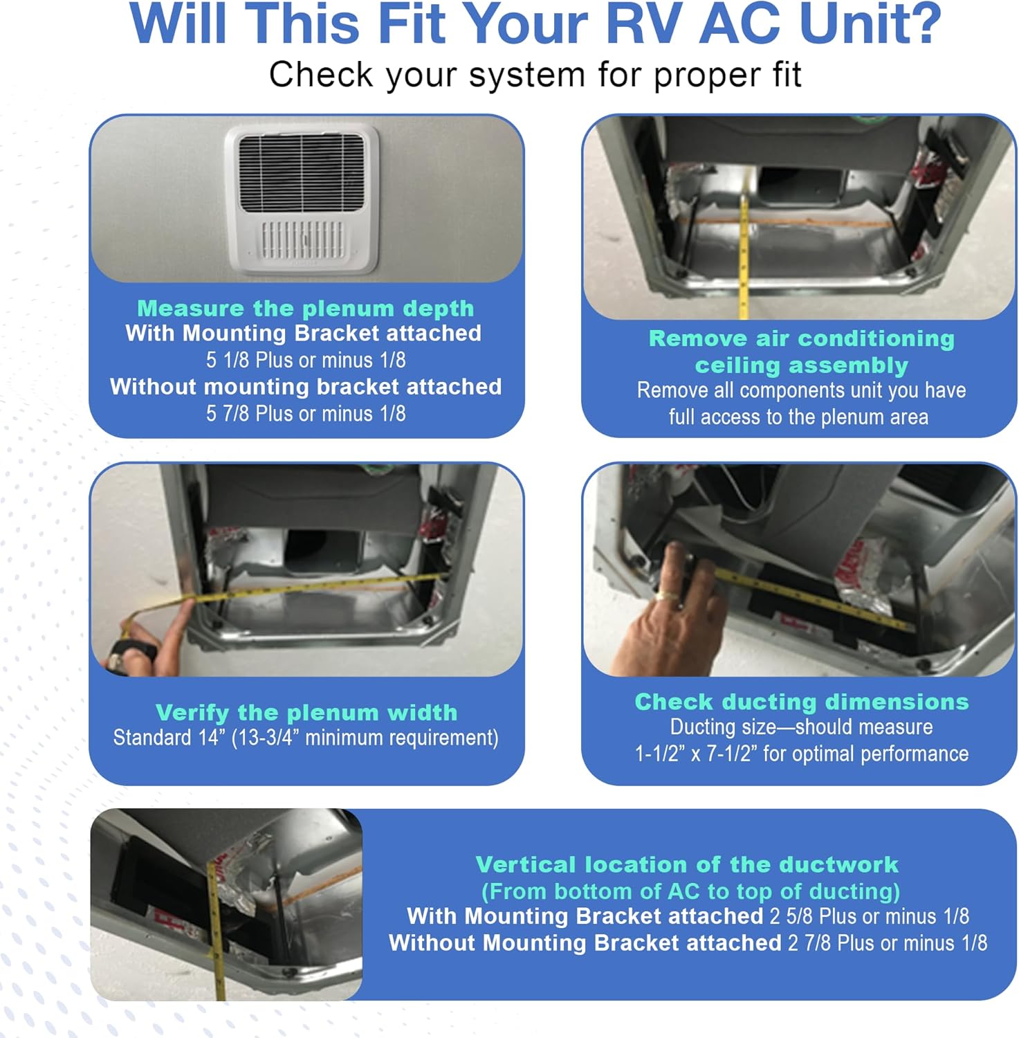 Kit – Furrion HE Compatible Air Conditioning Unit Vent Accessory Replacement w/AC Diverter, Duct Adapter and More – Durable, Fast Cooling Expanded Polystyrene RV AC Unit Accessory
