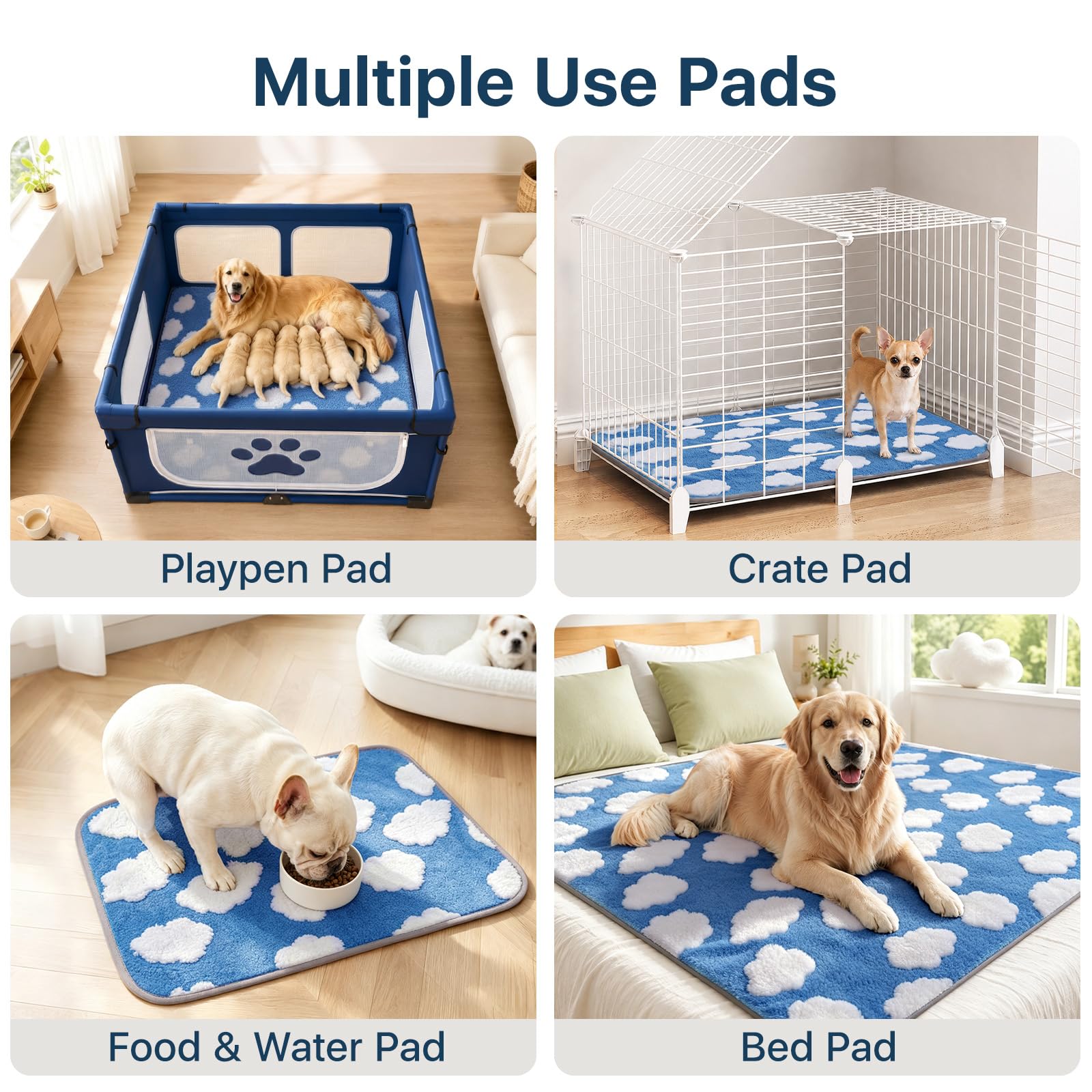 Tapis d'urine lavable pour chien, 168 x 125 cm, extra large, absorbant, réutilisable