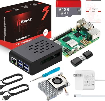 iRasptek Starter Kit for Raspberry Pi 5 / Raspberry Pi 5 RAM 8GB - 64GB Pre-installed OS