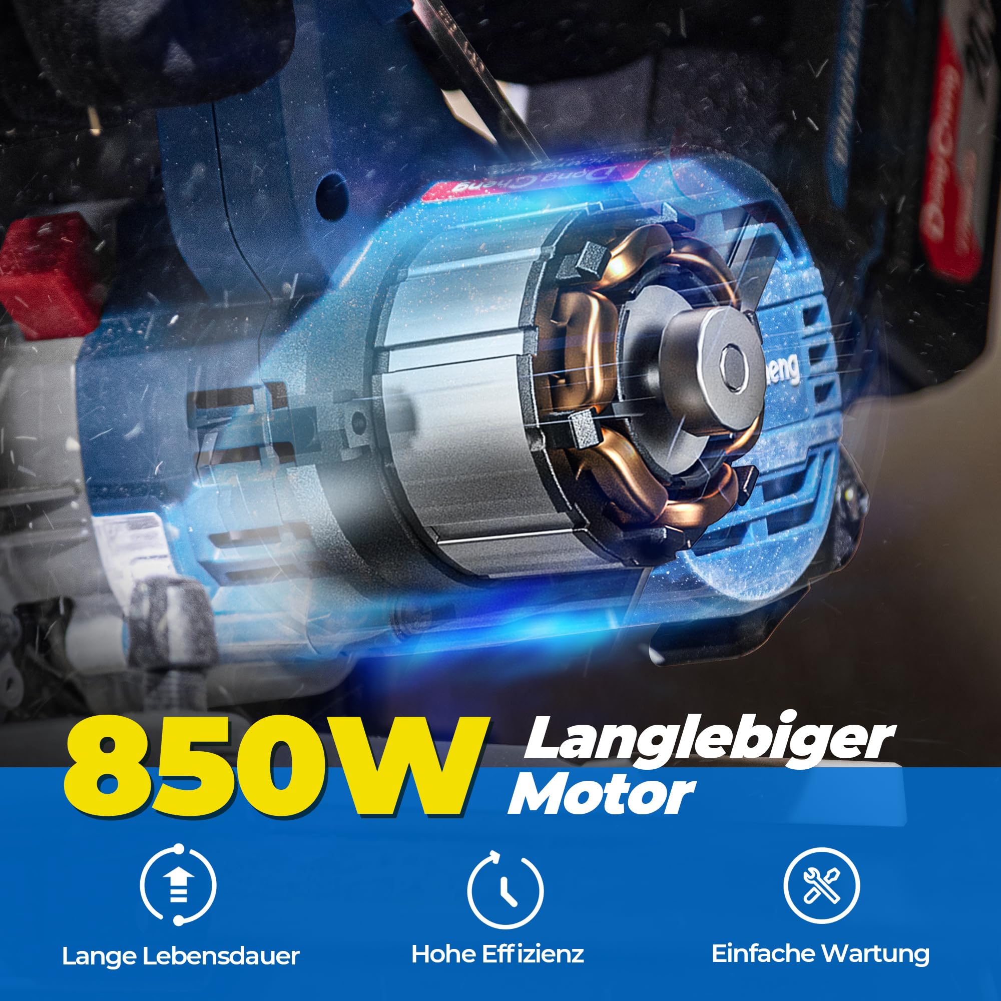 Dong Cheng 20V Sierra circular inalámbrica sin escobillas 185mm, 5000 RPM, capacidad de corte 65mm(90°)/45mm(45°), incl. 3 hojas de sierra 185x20mm, maletín de almacenamiento, batería y cargador