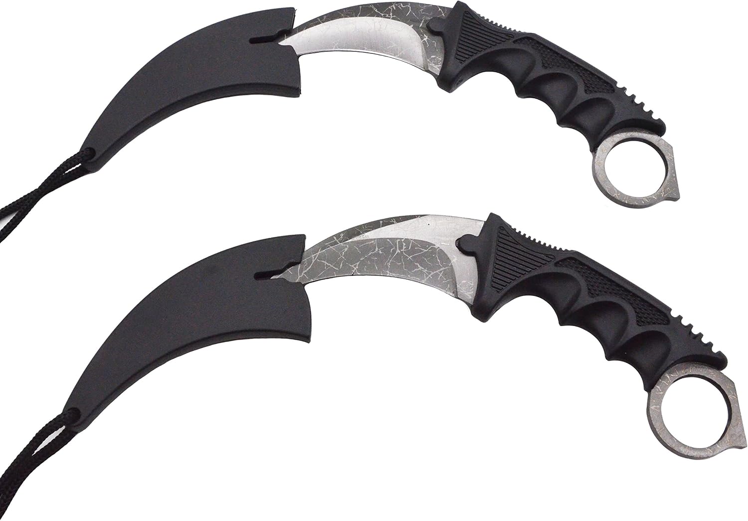 Karambit Knife， Stainless Steel Camping Hunting Knife/Tactical Knife/Karambit Knife and Cord Knife CS-GO for Hunting Camping-（Set of 2）