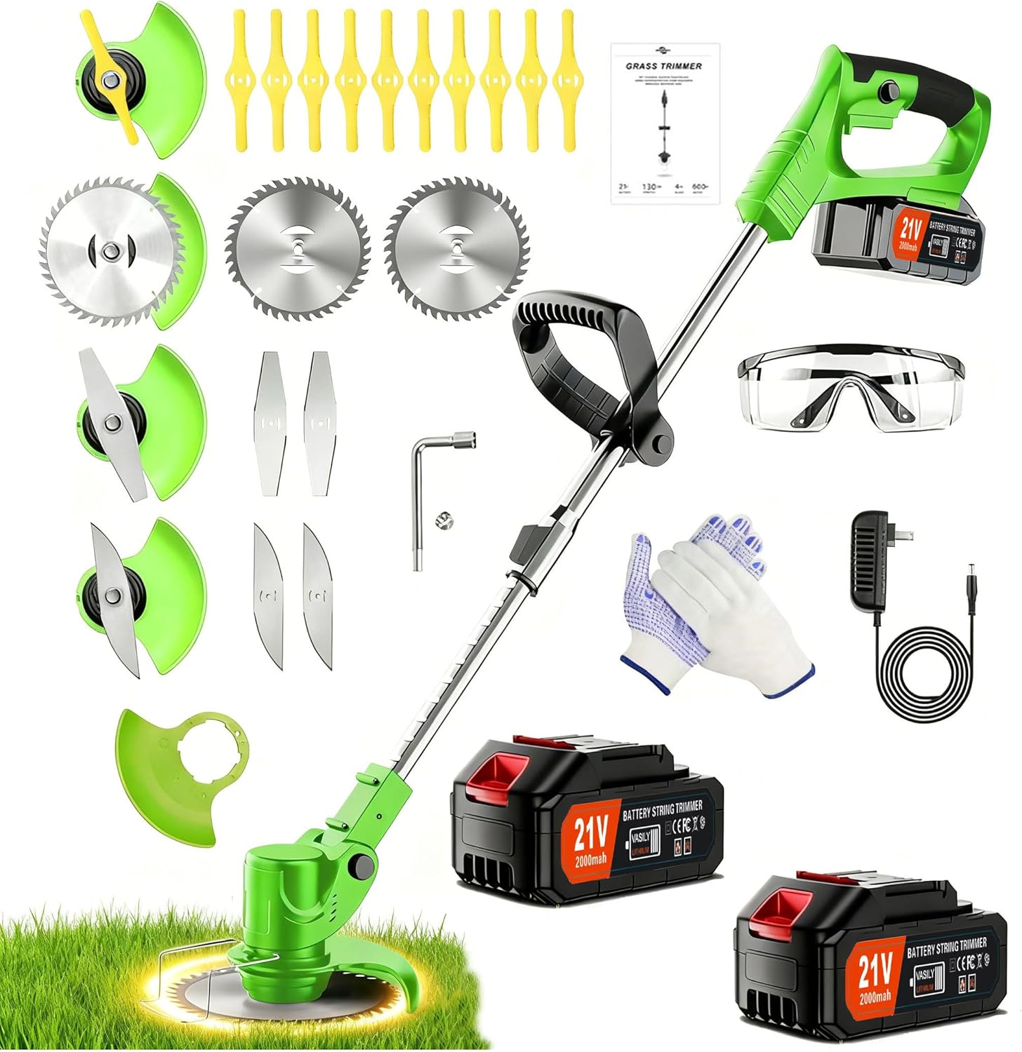 Weed Wacker Battery Powered - 3-in-1 Electric Weedeater/Grass Trimmer/Lawn Edger, Lightweight Cordless Weed Wacker for Yard Maintenance Must Haves, Lawn Trimmer for Garden Care