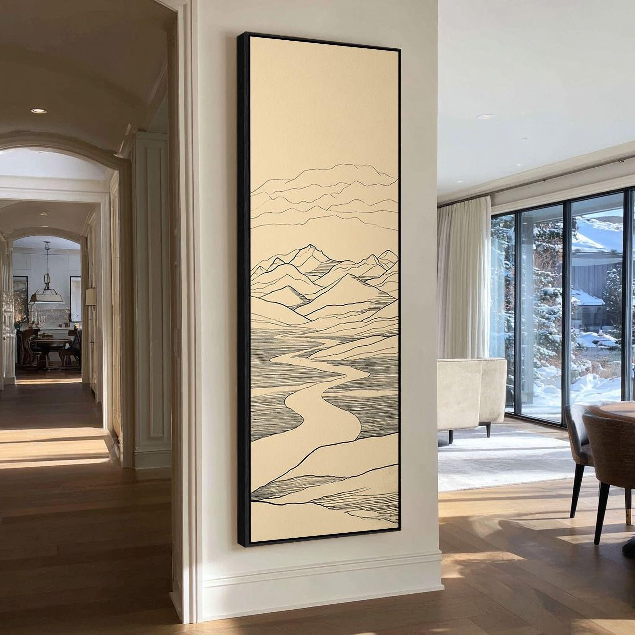 XBTYKPB Japandi Wall Art - Tall Narrow Wabi Sabi Painting - Long Vertical Canvas - Tall Narrow Canvas Print - Abstract Art Work(65x195cm/Frameless)