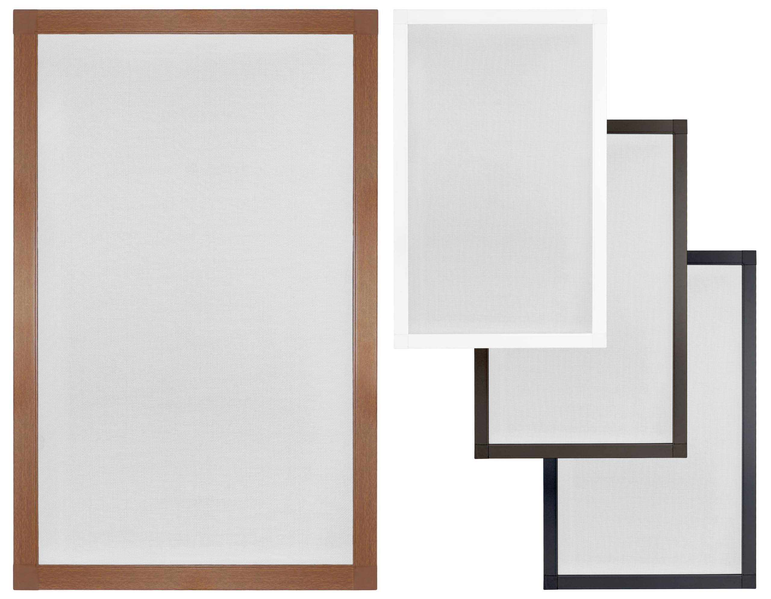ROLLMAXXX Zanzariera per finestra fai da te 120 x 150 cm Marrone | Rete antinsetti con telaio in alluminio, Kit per finestre, Protezione da zanzare e insetti