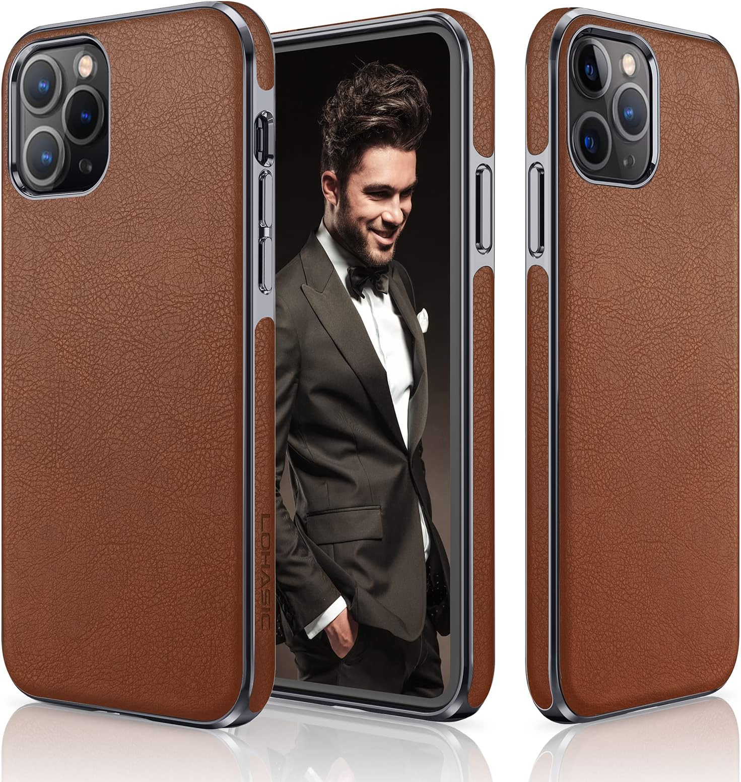 LOHASIC Designed for iPhone 12 Pro Max Case, Luxury Leather Business Premium Classic Cover Protective Cases Compatible with iPhone 12 Pro Max 5G 6.7 inch - Brown