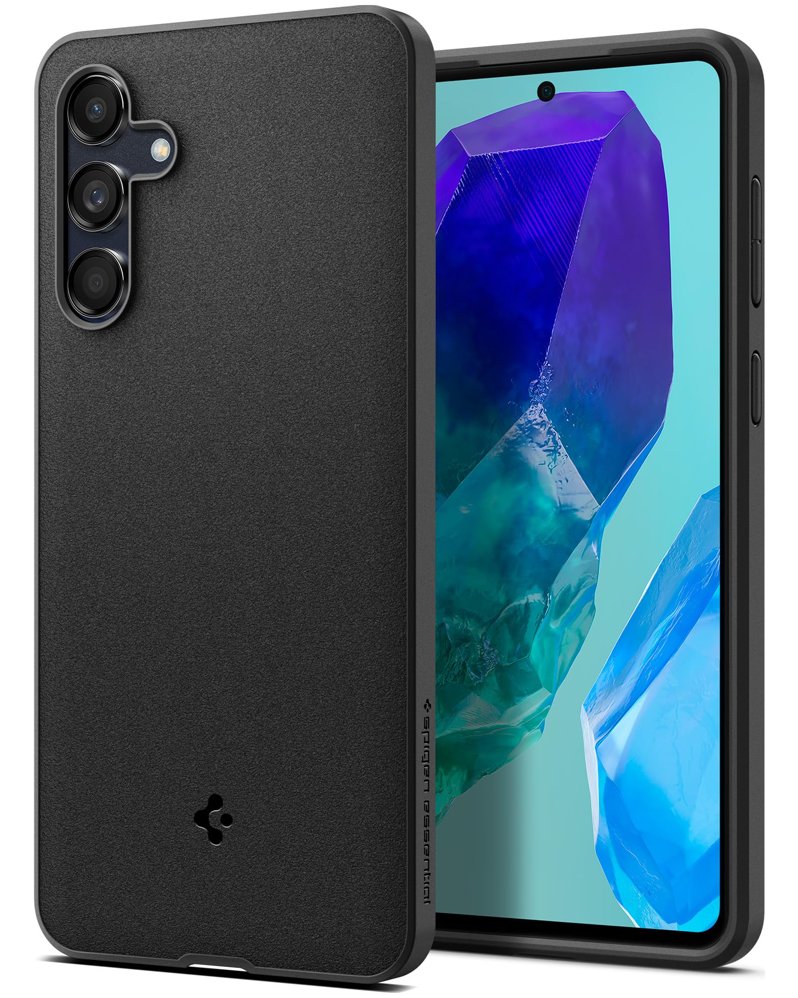Spigen Essential Sand Blast for Samsung Galaxy M55 5G Case, Galaxy M55 5G Back Cover (2024) - TPU|Matte Black
